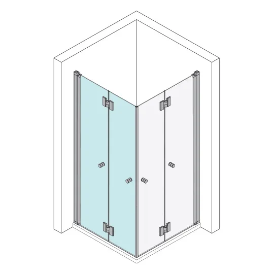 Kronenbach Tube Falteckdusche, 90 x 200 cm, Schenkel links Bild 4