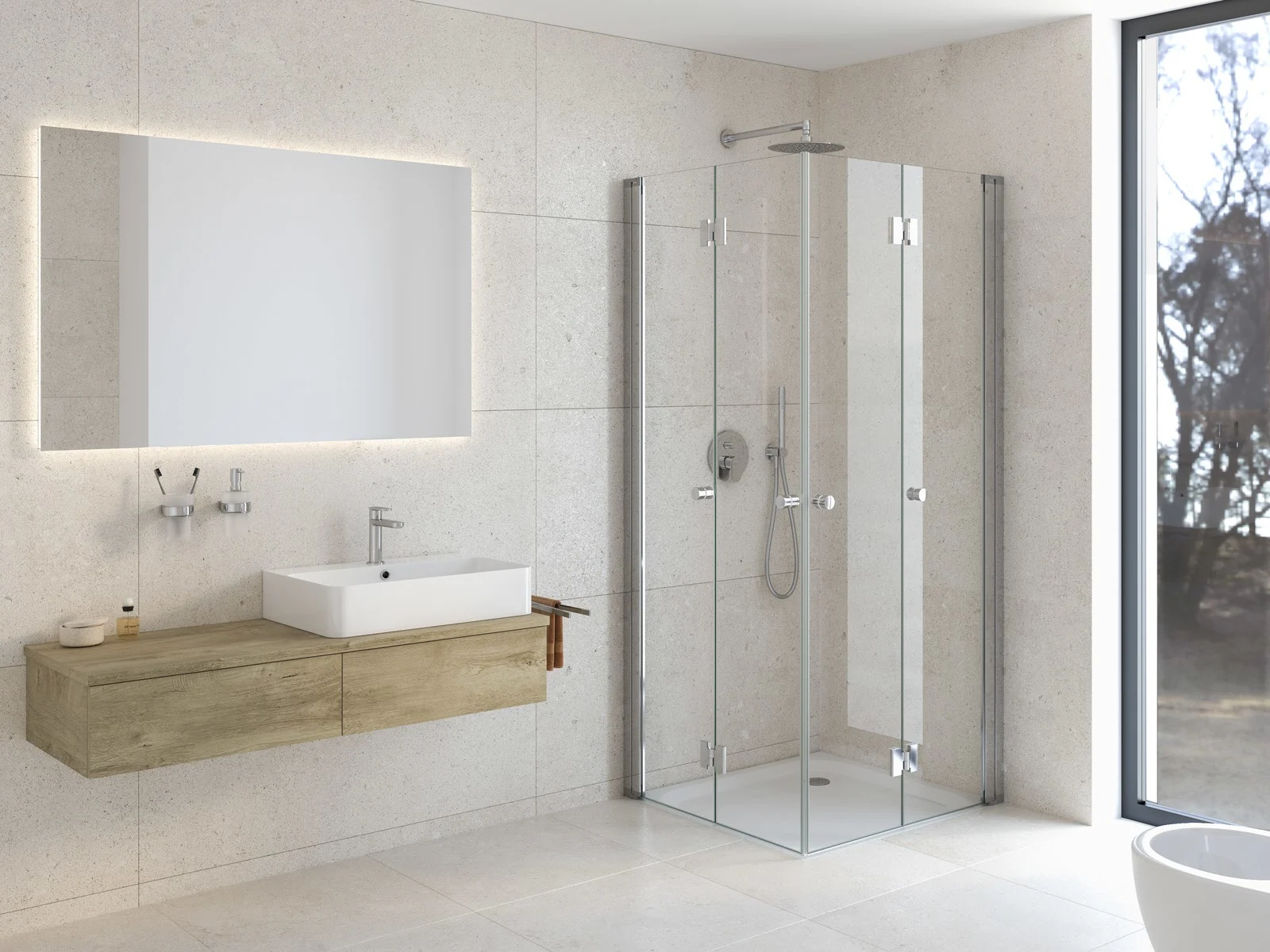 Kronenbach Tube Falteckdusche, 90 x 200 cm, Schenkel links Bild 5