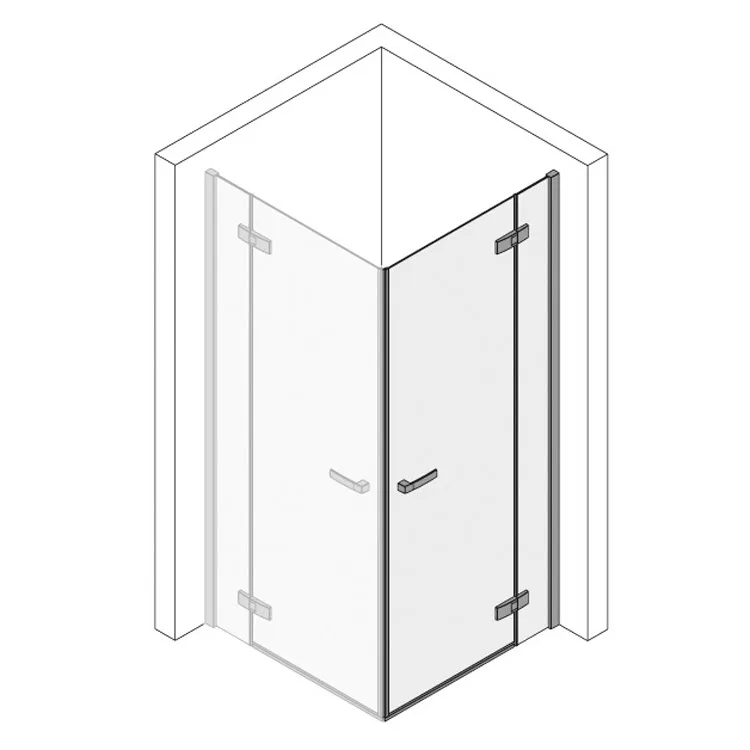 Kronenbach Turn Eckdusche Pendeltür 2-teilig, 90 x 200 cm, Schenkel rechts Bild 5