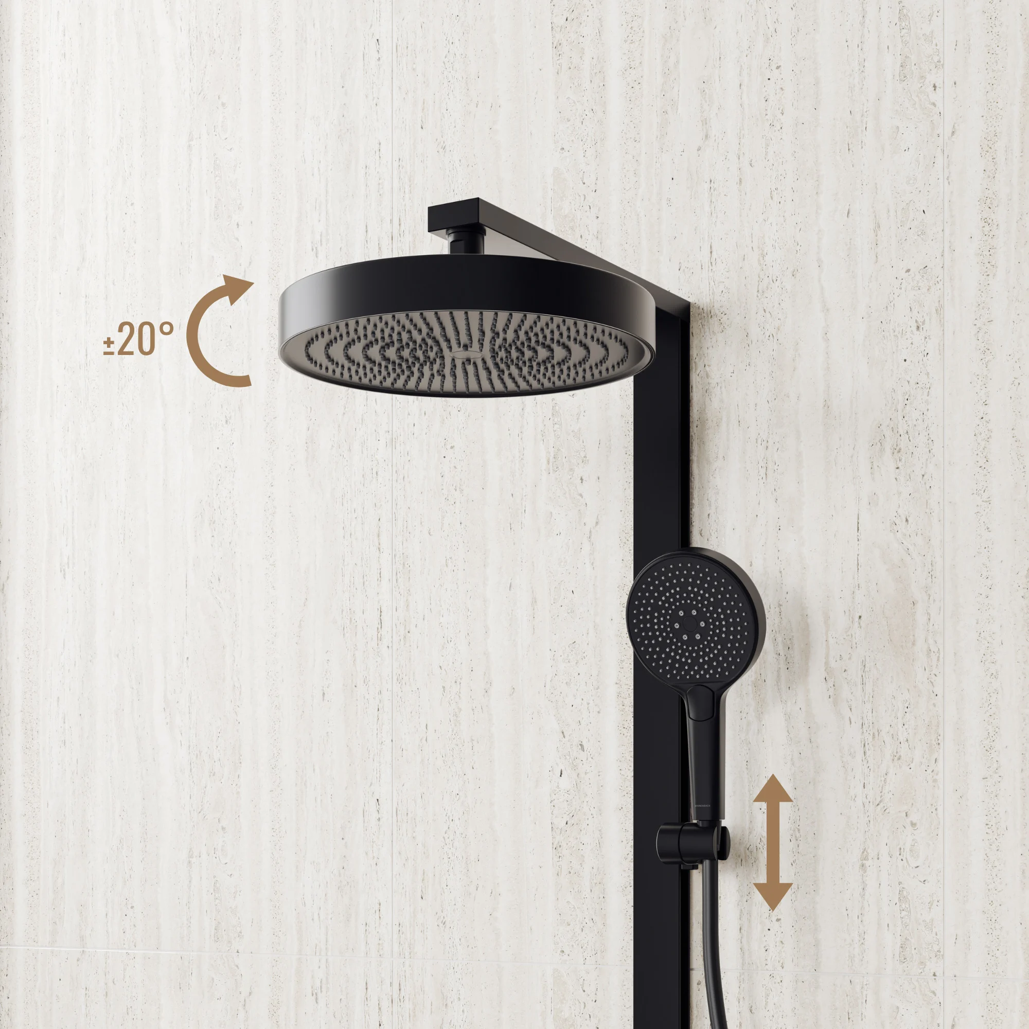 Kronenbach Aquivara Thermostat-Duschsystem Aufputz mit Ablage und 2-Funktions Kopfbrause Ø 31 cm Bild 7
