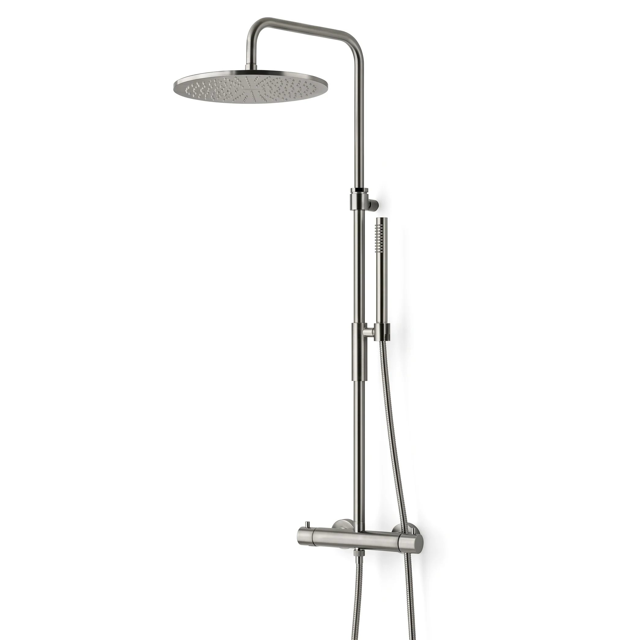 Kronenbach Duschsystem Aufputz mit Thermostat und Kopfbrause Ø 30 cm, rund