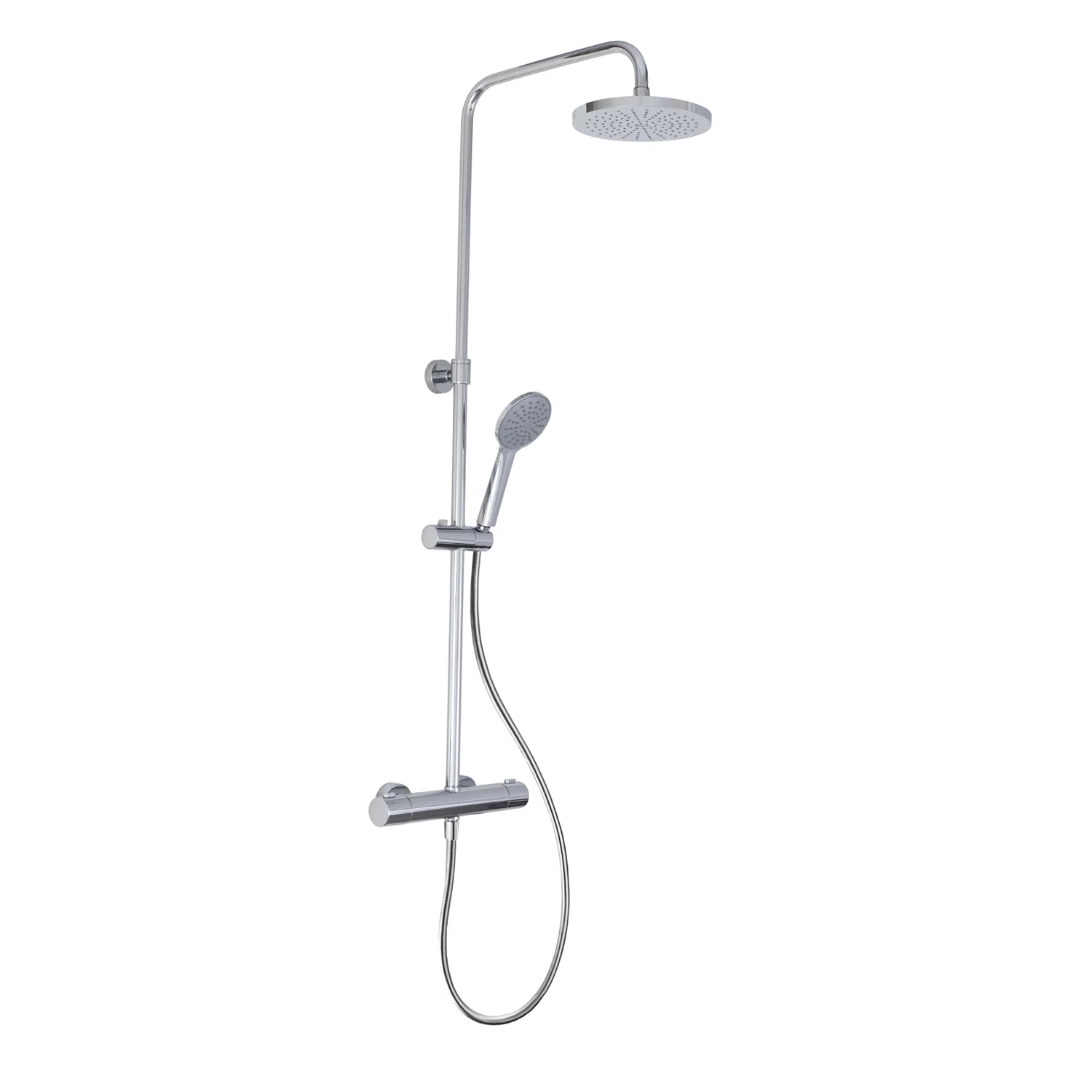 Kronenbach Aufputz-Duschsystem rund mit Thermostat und Kopfbrause Ø 20cm Bild 2