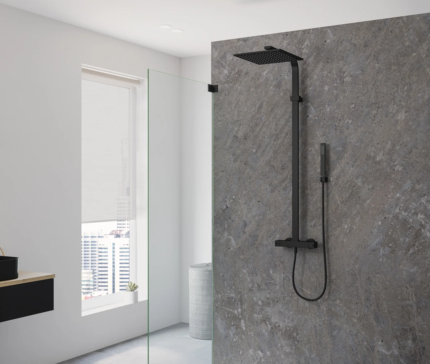 Kronenbach Duschsystem Aufputz mit Thermostat, eckig Bild 3