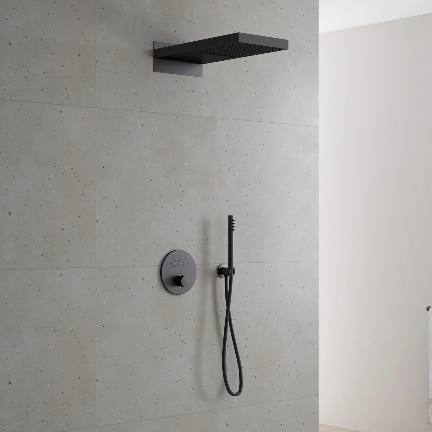Kronenbach Smart Push Thermostat Duschsystem Unterputz für 3 Verbraucher, rund Bild 10
