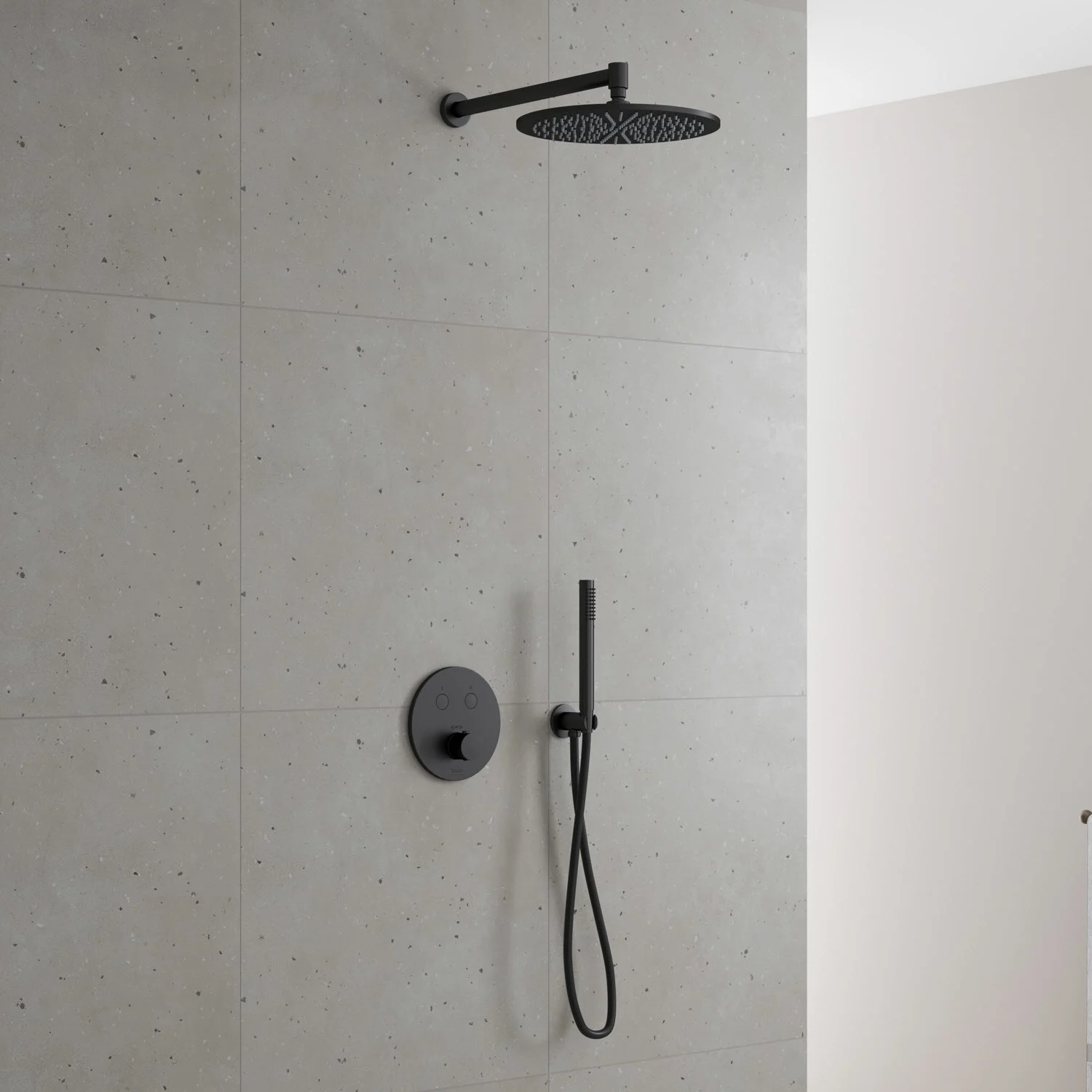 Kronenbach Smart Push Thermostat Duschsystem Unterputz für 2 Verbraucher, rund