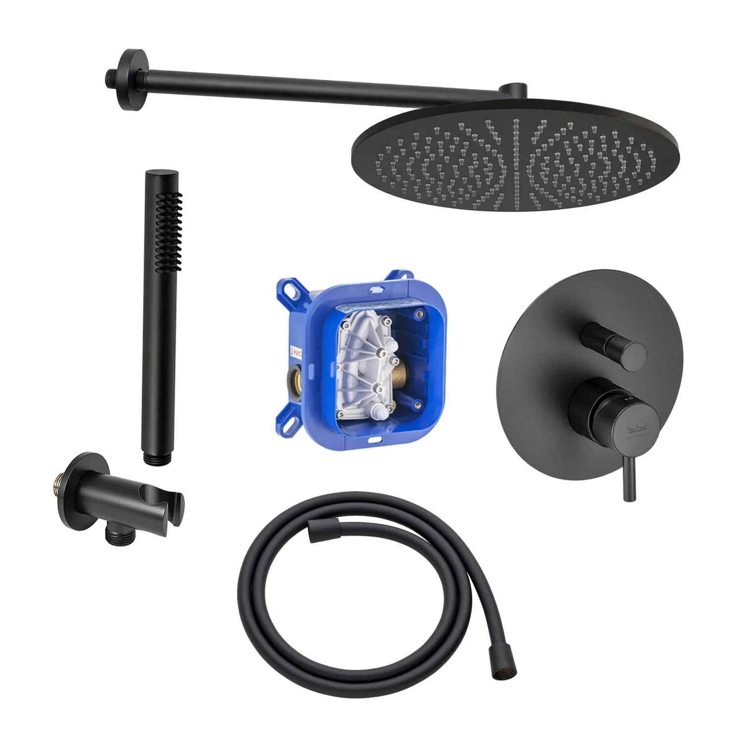 Kronenbach Lima 2.0 Black Duschsystem Unterputz, Einhebelmischer mit Umsteller, rund Bild 2