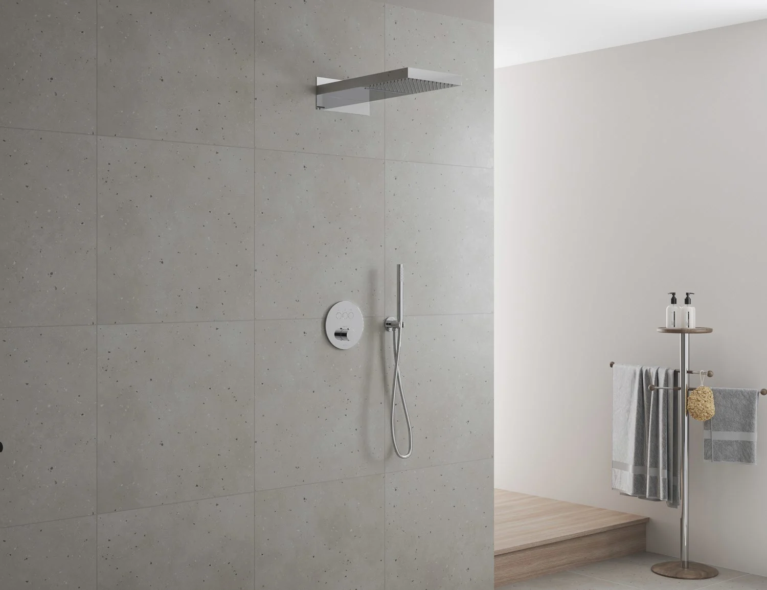 Kronenbach Smart Push Thermostat Duschsystem Unterputz für 3 Verbraucher, rund Bild 10