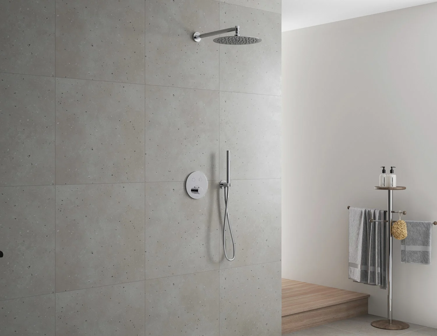 Kronenbach Smart Push Thermostat Duschsystem Unterputz für 2 Verbraucher, rund Bild 5