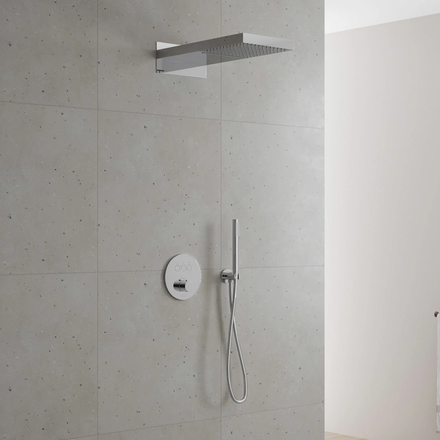 Kronenbach Smart Push Thermostat Duschsystem Unterputz für 3 Verbraucher, rund Bild 13