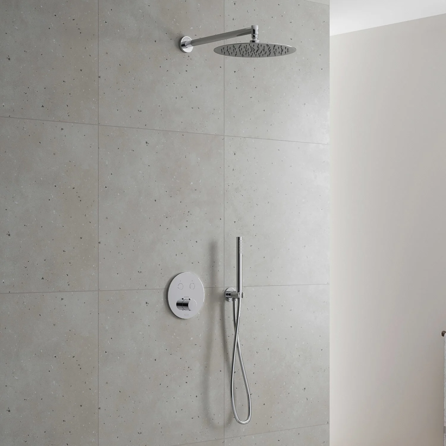 Kronenbach Smart Push Thermostat Duschsystem Unterputz für 2 Verbraucher, rund