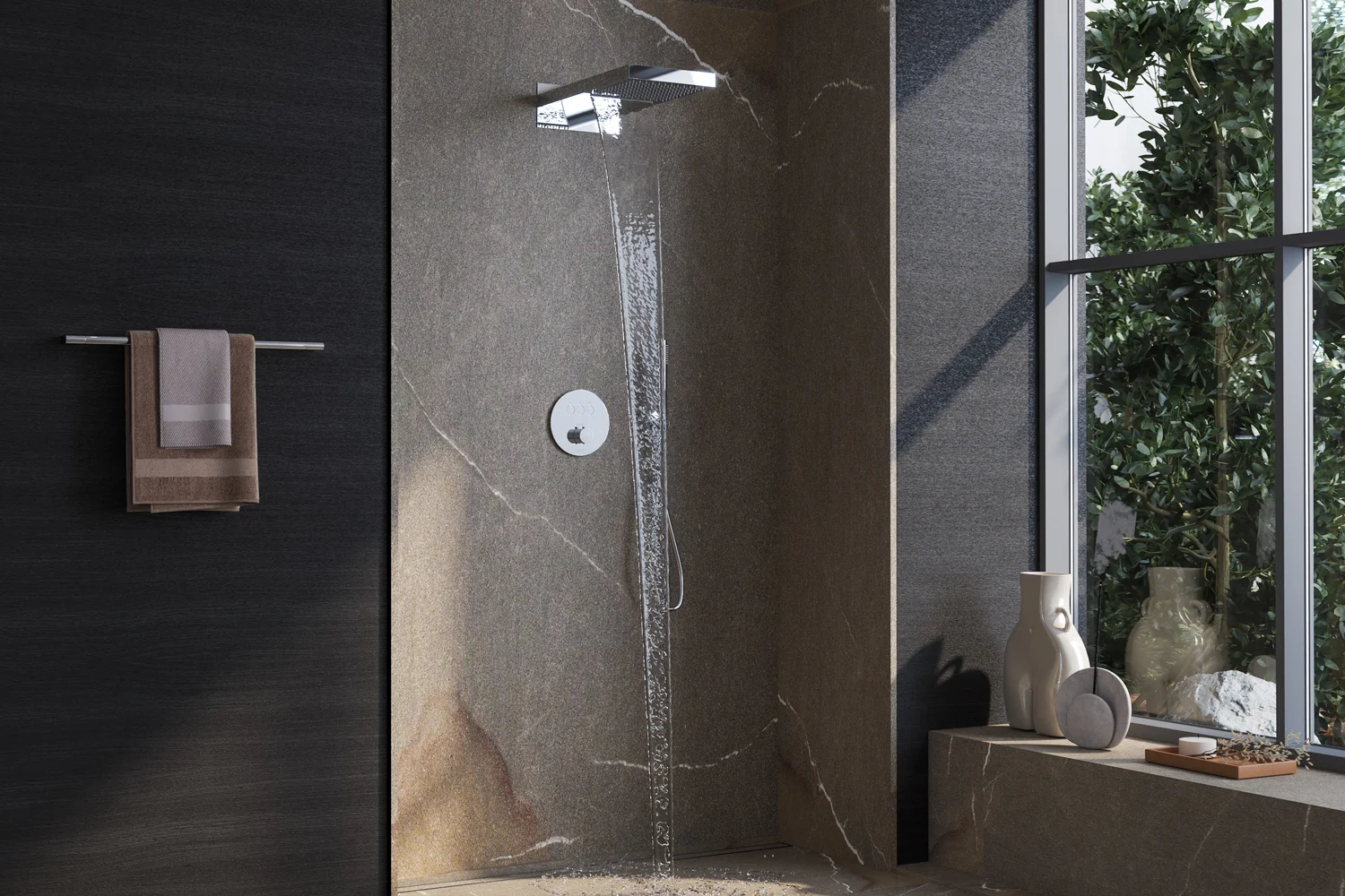 Kronenbach Smart Push Thermostat Duschsystem Unterputz für 3 Verbraucher, rund Bild 3