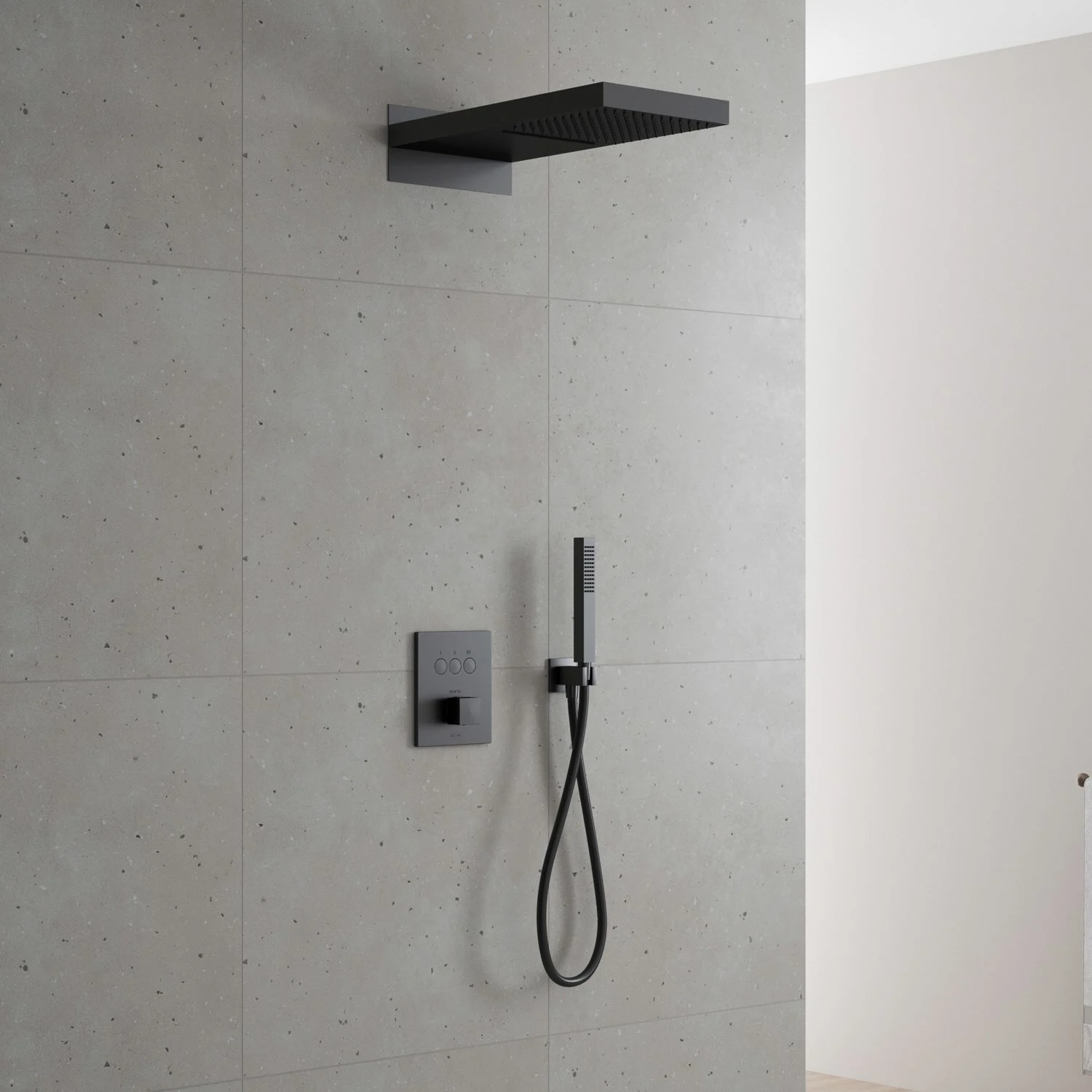 Kronenbach Smart Push Thermostat Duschsystem Unterputz für 3 Verbraucher, eckig