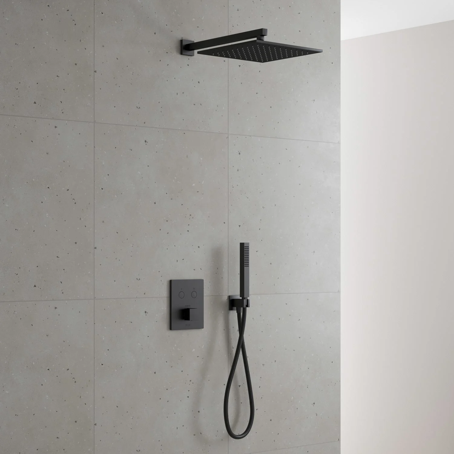 Kronenbach Smart Push Thermostat Duschsystem Unterputz für 2 Verbraucher, eckig