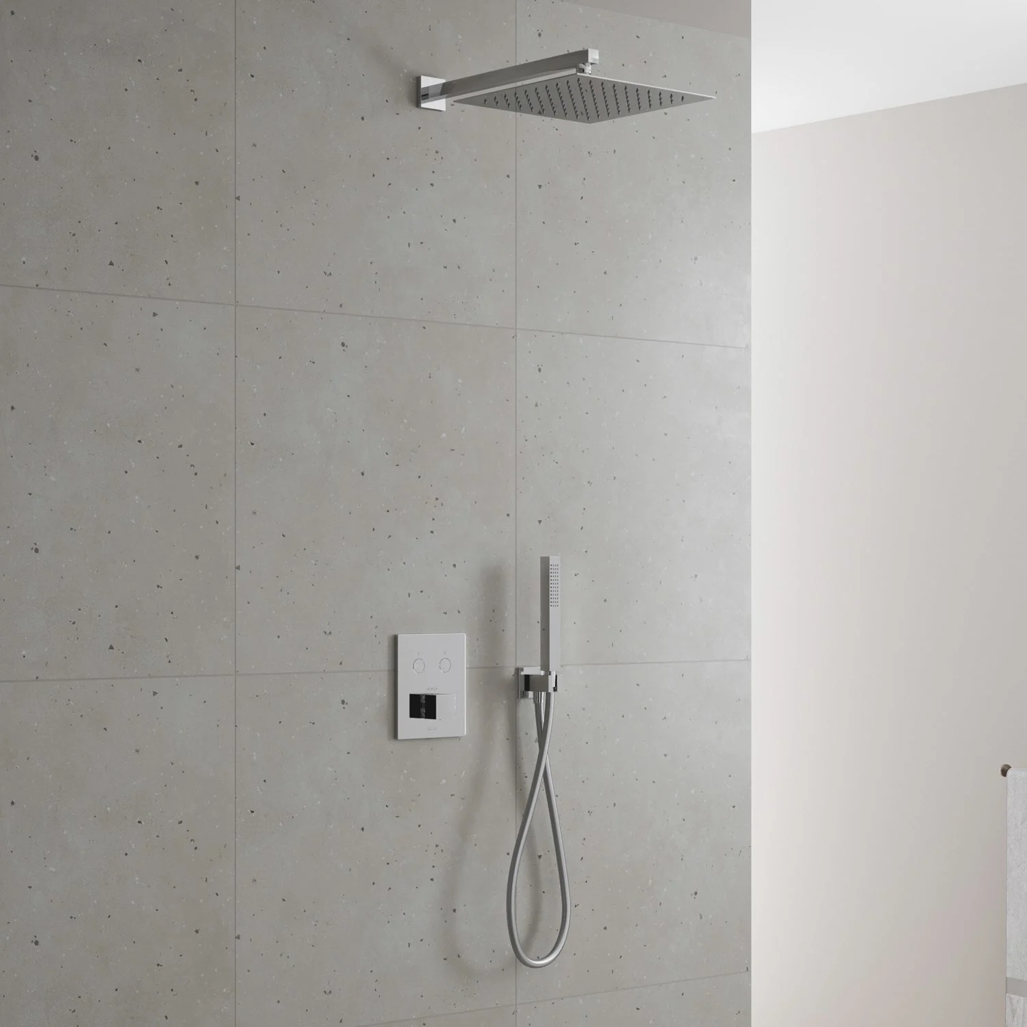 Kronenbach Smart Push Thermostat Duschsystem Unterputz für 2 Verbraucher, eckig