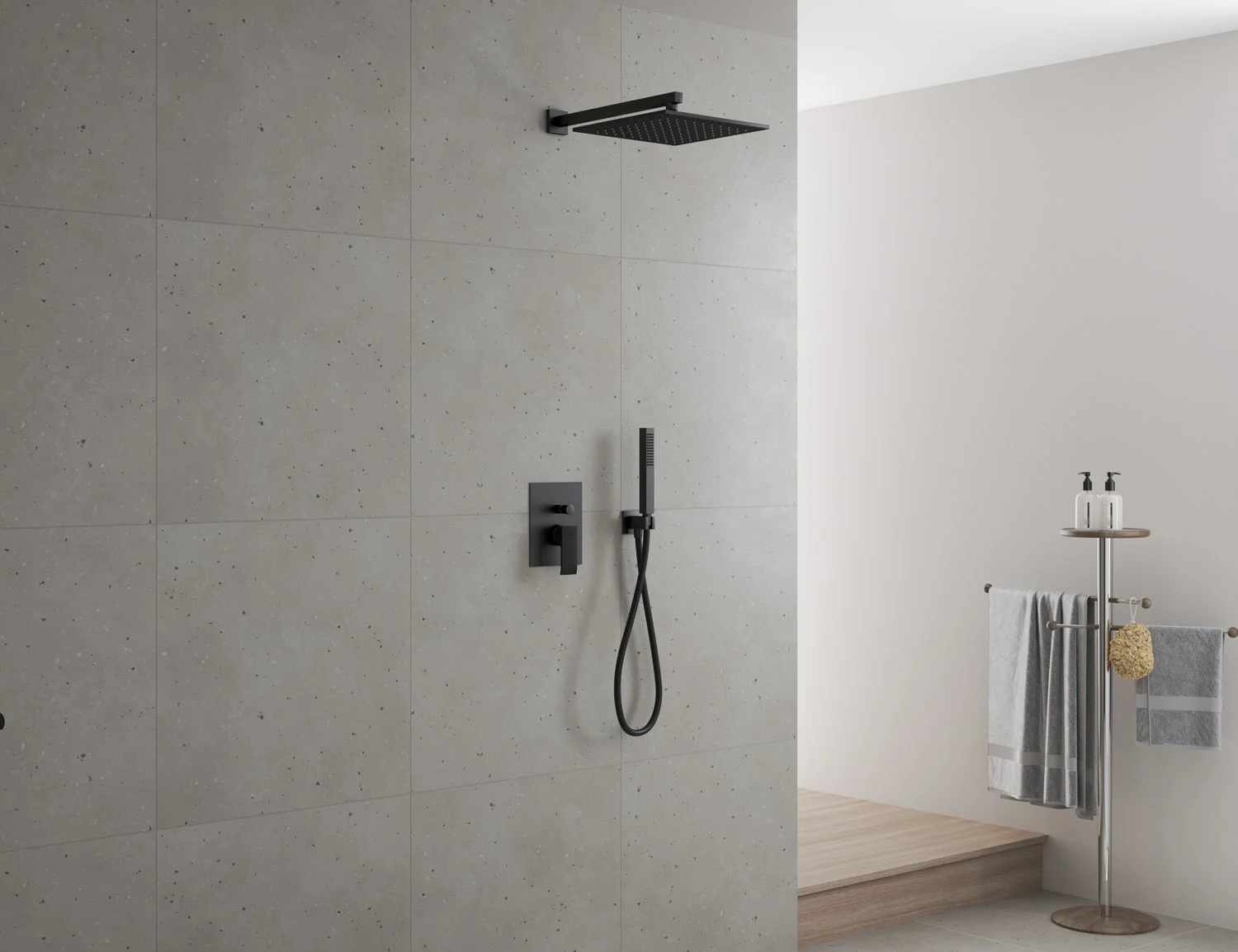 Kronenbach Quara 3.0 Black Duschsystem Unterputz, Einhebelmischer mit Umsteller, eckig Bild 5