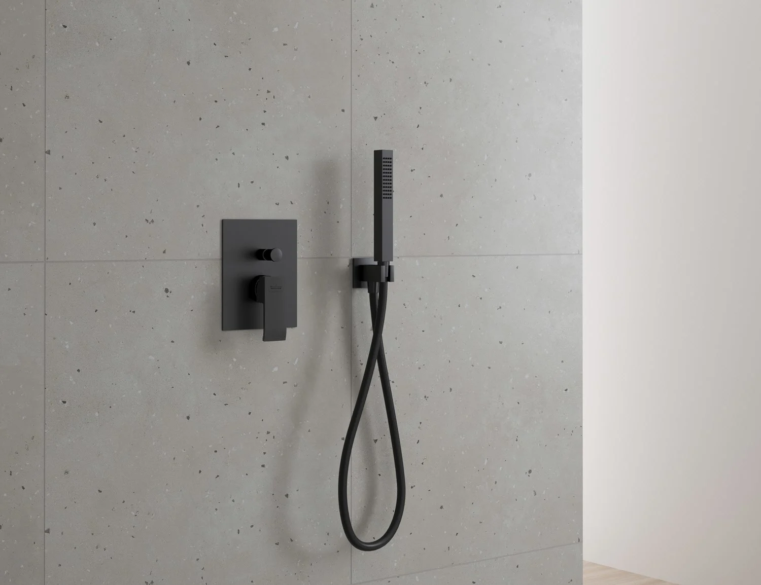 Kronenbach Quara 3.0 Black Duschsystem Unterputz, Einhebelmischer mit Umsteller, eckig Bild 3