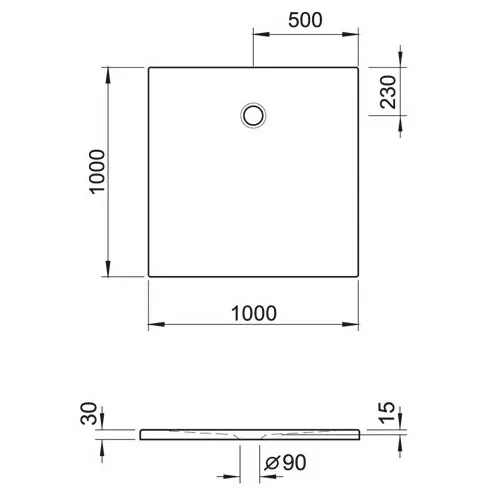 Kronenbach Cube Mineralguss-Duschwanne 100 x 100 cm Bild 5