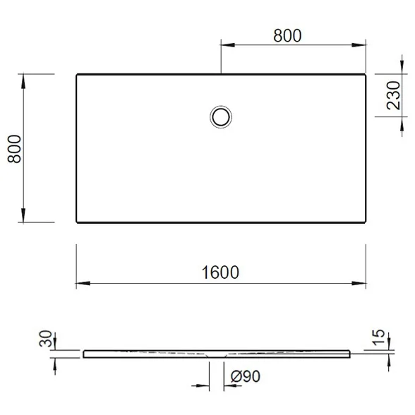 Kronenbach Cube Mineralguss-Duschwanne 160 x 80 cm Bild 5
