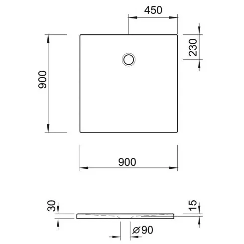 Kronenbach Cube Mineralguss-Duschwanne 90 x 90 cm Bild 5