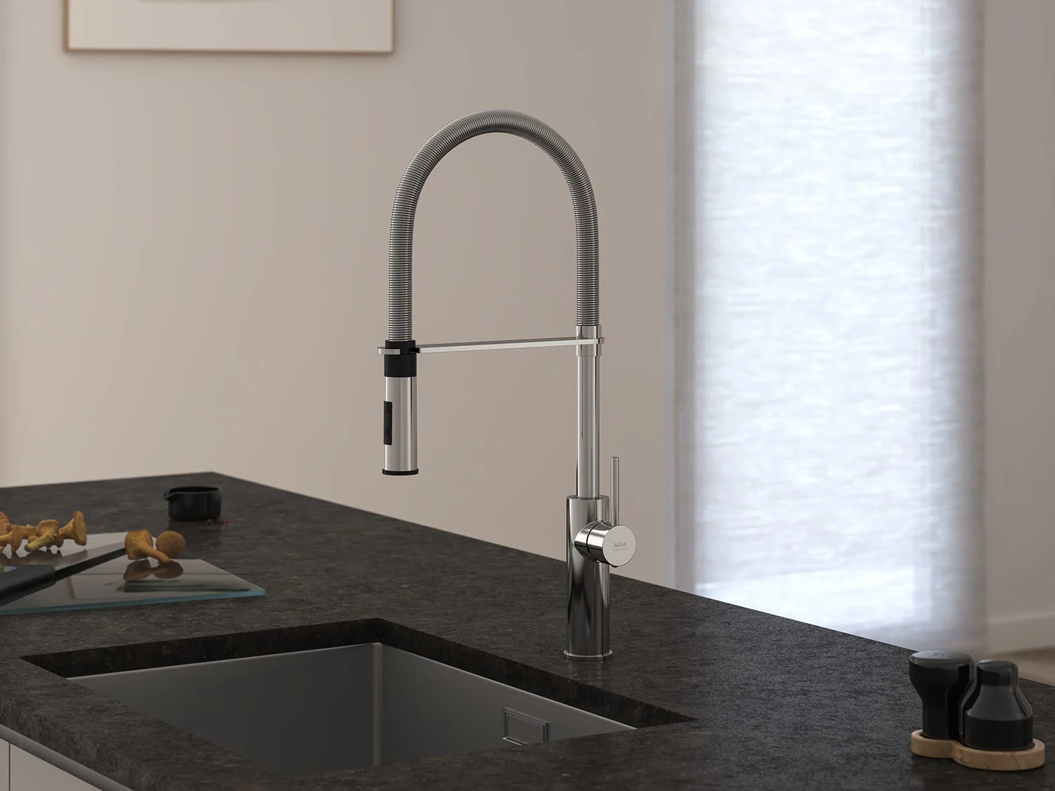 Kronenbach Lima Professional Einhebel Küchenarmatur mit schwenkbarem, flexiblen Auslauf, Handbrause mit 2 Strahlarten Bild 4