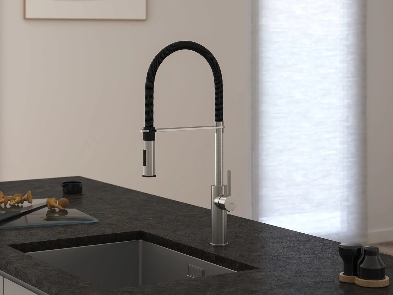 Kronenbach Lima Professional Einhebel Küchenarmatur mit schwenkbarem, flexiblen Auslauf, Handbrause mit 2 Strahlarten Bild 4