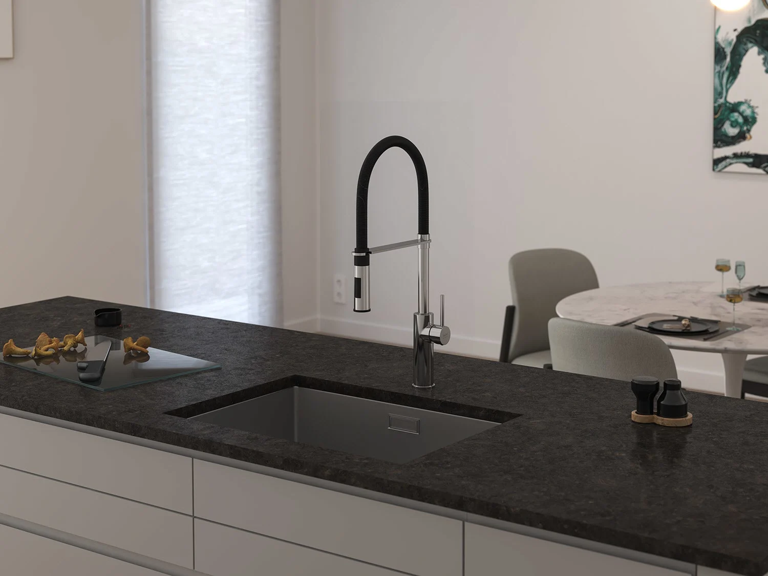 Kronenbach Lima Professional Einhebel Küchenarmatur mit schwenkbarem, flexiblen Auslauf, Handbrause mit 2 Strahlarten Bild 5