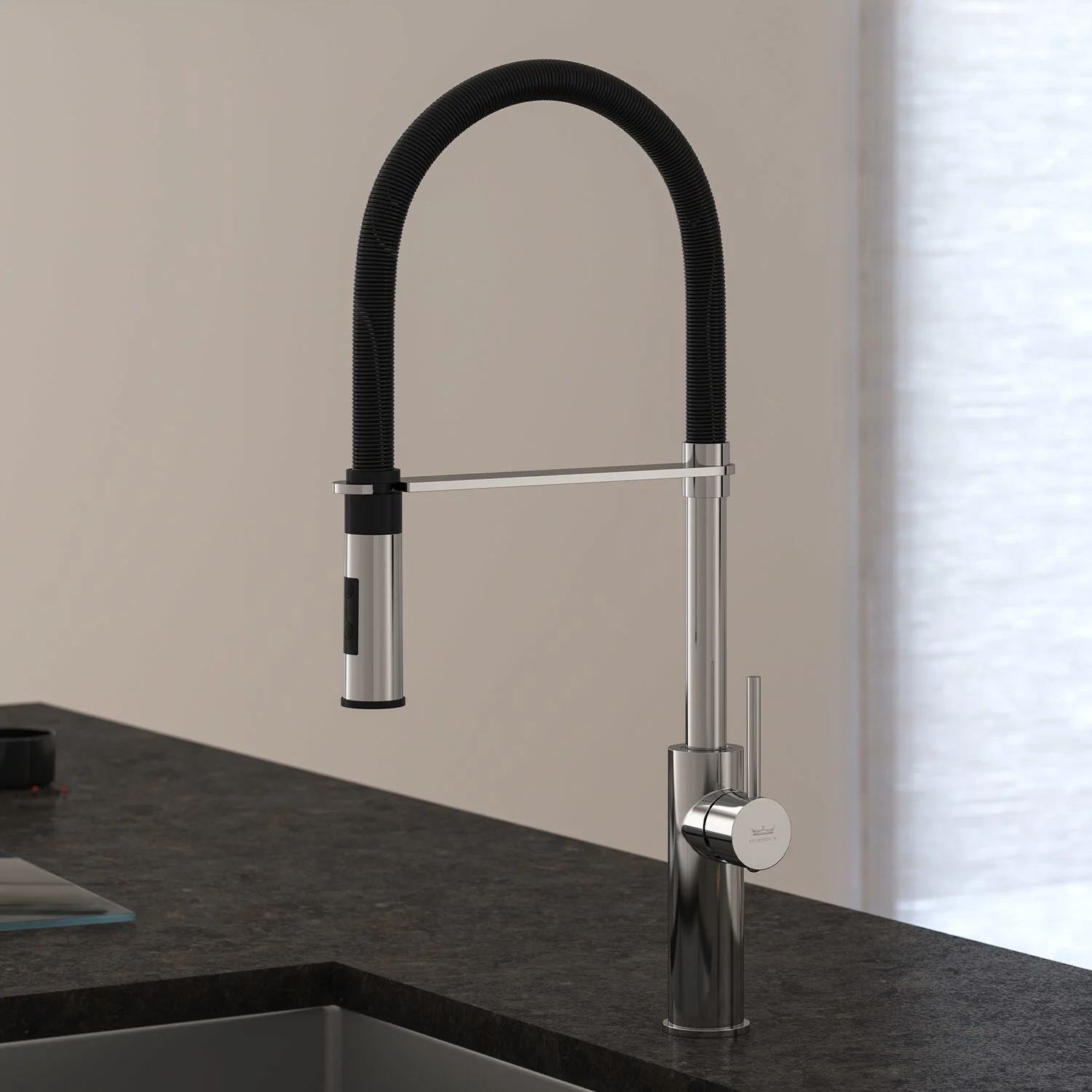 Kronenbach Lima Professional Einhebel Küchenarmatur mit schwenkbarem, flexiblen Auslauf, Handbrause mit 2 Strahlarten