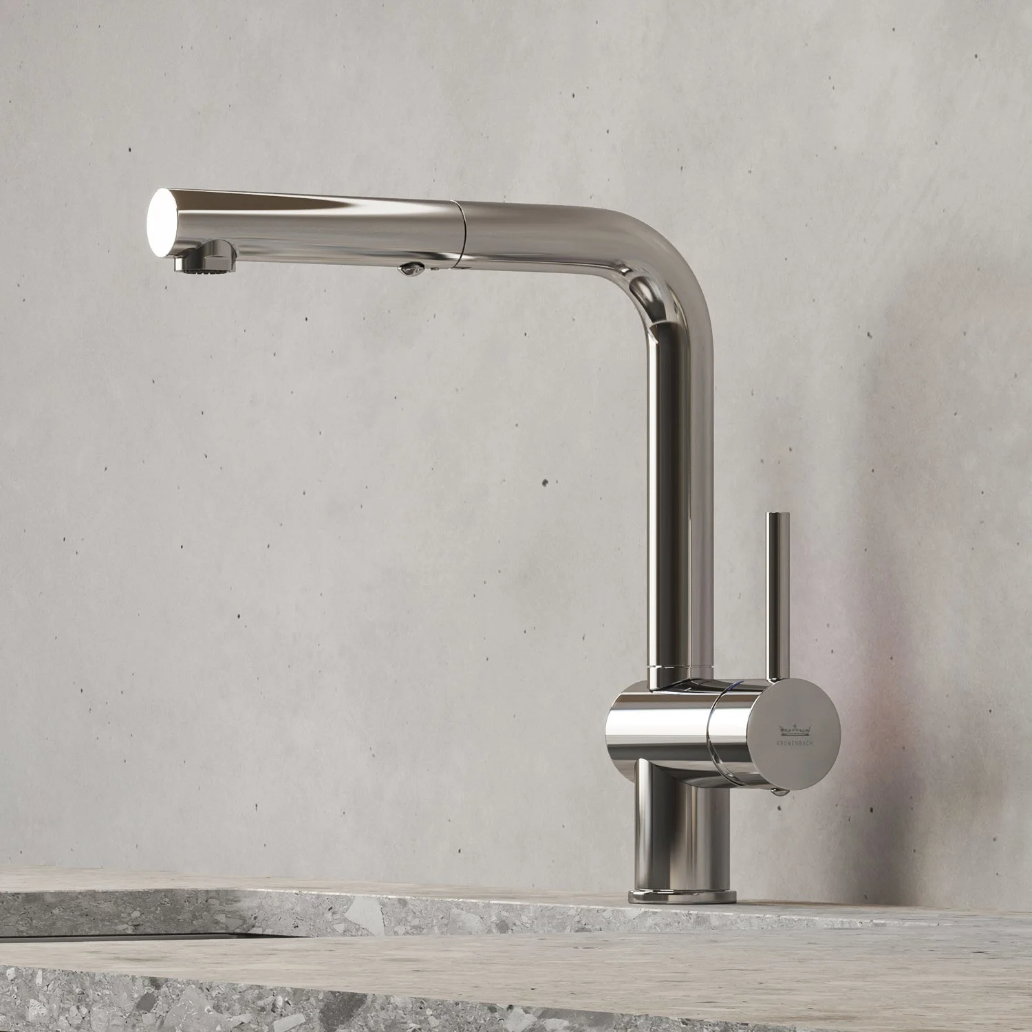 Kronenbach Lima Style Einhebel Küchenarmatur mit schwenkbarem Auslauf, herausziehbare Handbrause mit 2 Strahlarten