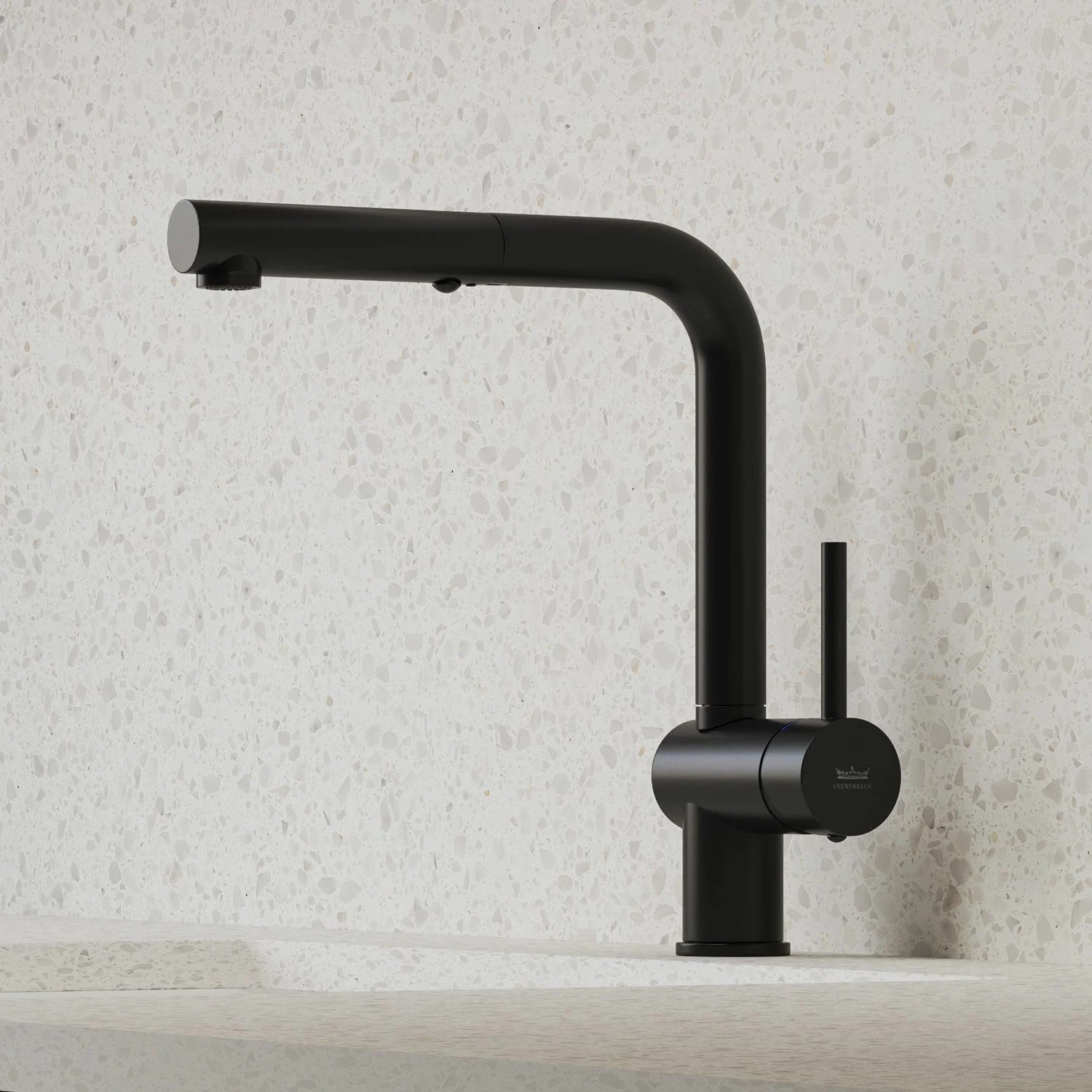 Kronenbach Lima Style Einhebel Küchenarmatur mit schwenkbarem Auslauf, herausziehbare Handbrause mit 2 Strahlarten