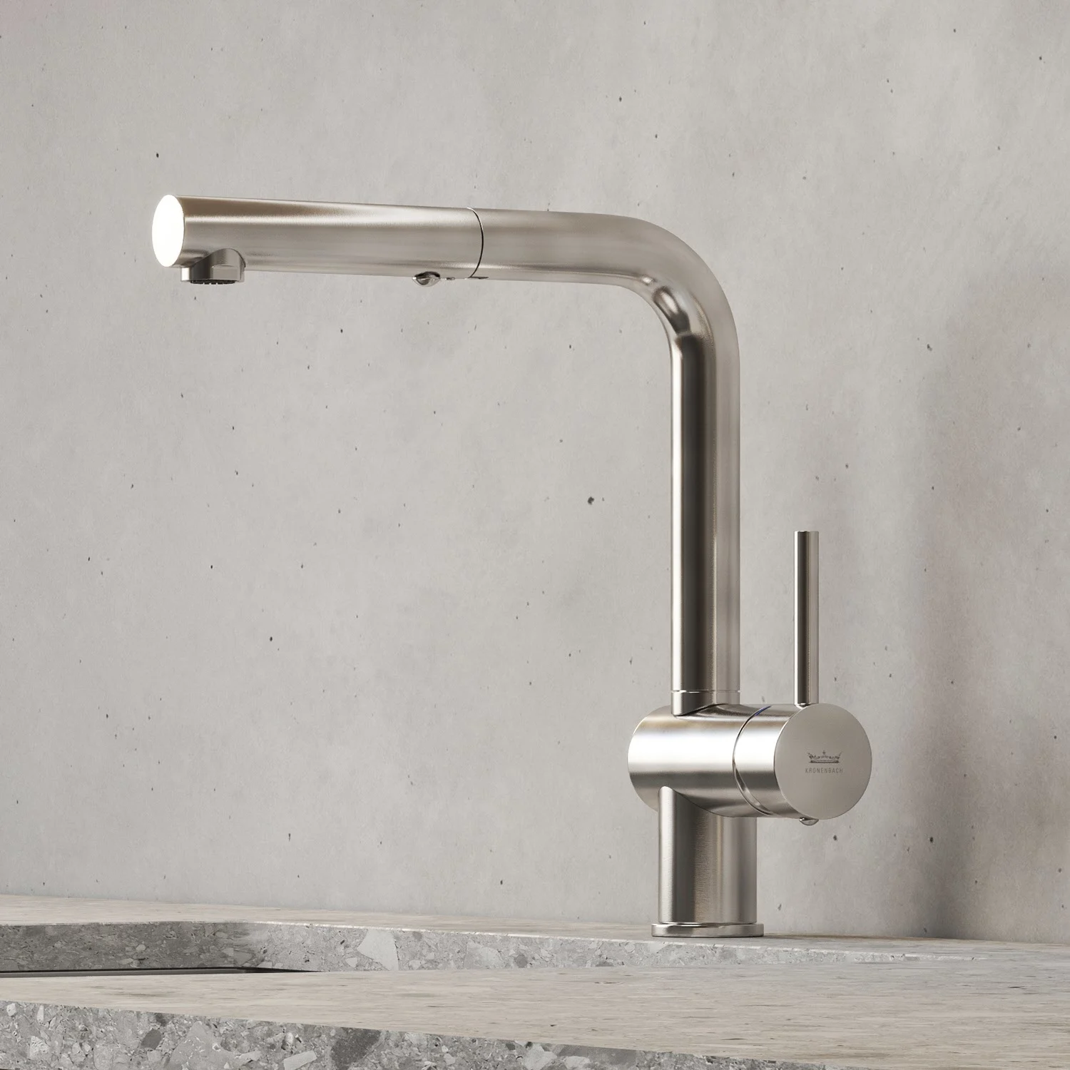 Kronenbach Lima Style Einhebel Küchenarmatur mit schwenkbarem Auslauf, herausziehbare Handbrause mit 2 Strahlarten