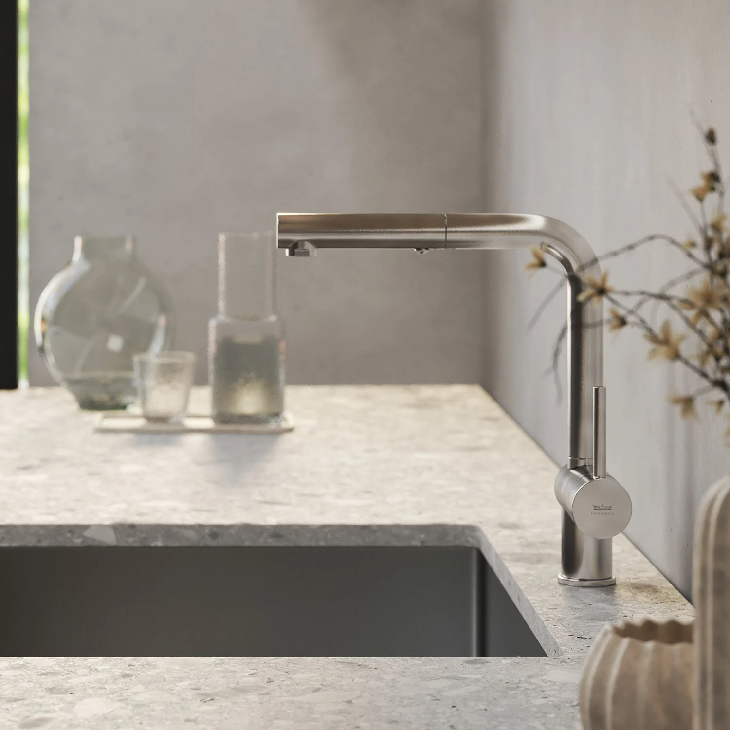 Kronenbach Lima Style Einhebel Küchenarmatur mit schwenkbarem Auslauf, herausziehbare Handbrause mit 2 Strahlarten Bild 3