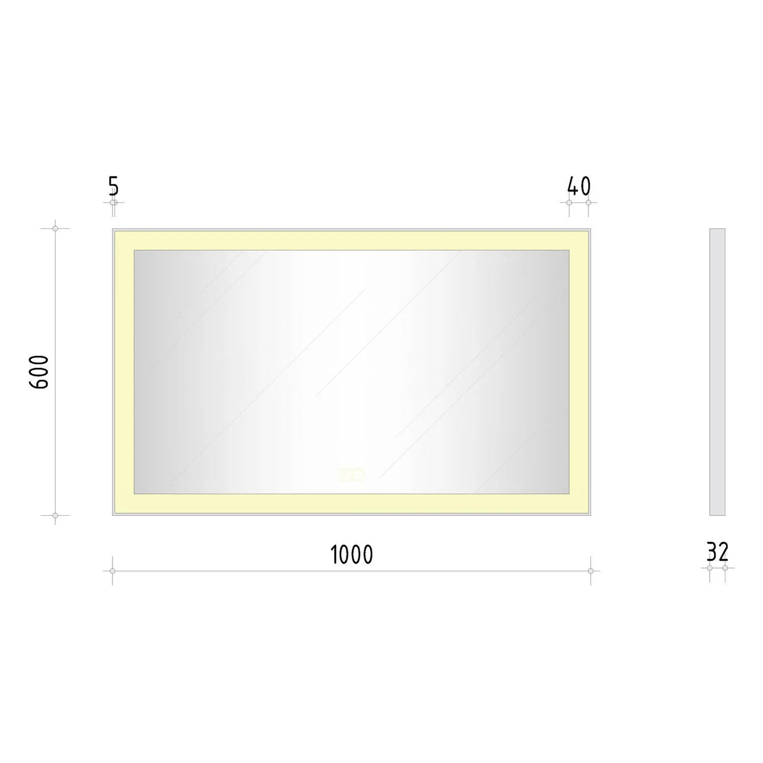Kronenbach Day Badspiegel 100 x 60 cm mit dimmbarer LED-Beleuchtung und Antibeschlag Bild 5