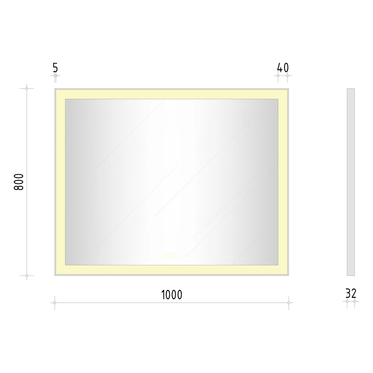 Kronenbach Day Badspiegel 100 x 80 cm mit LED-Beleuchtung und Antibeschlag Bild 5