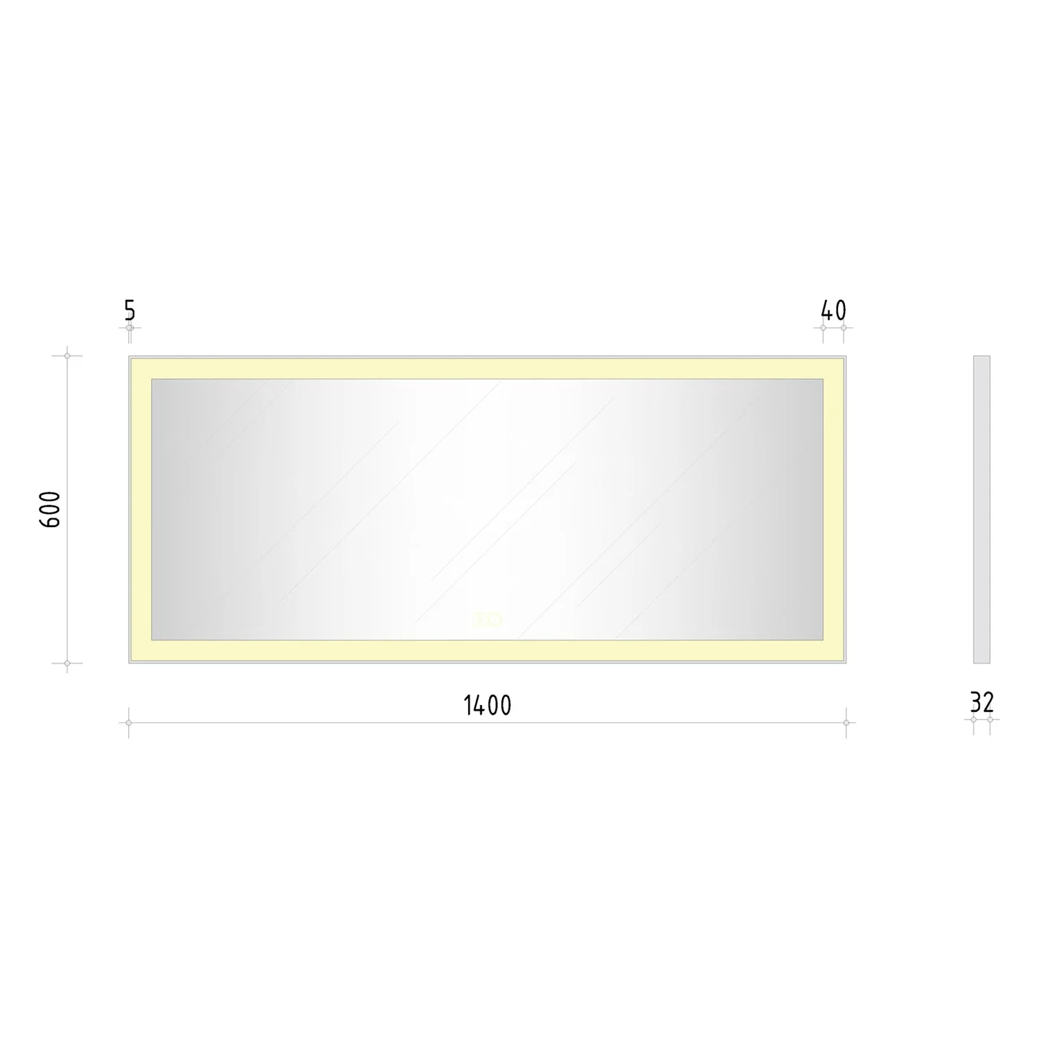 Kronenbach Day Badspiegel 140 x 60 cm mit LED-Beleuchtung und Dimmfunktion Bild 5