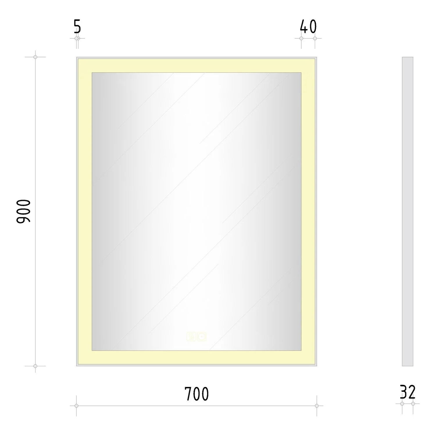 Kronenbach Day Badspiegel 70 x 90 cm mit LED-Beleuchtung und Dimmfunktion Bild 5