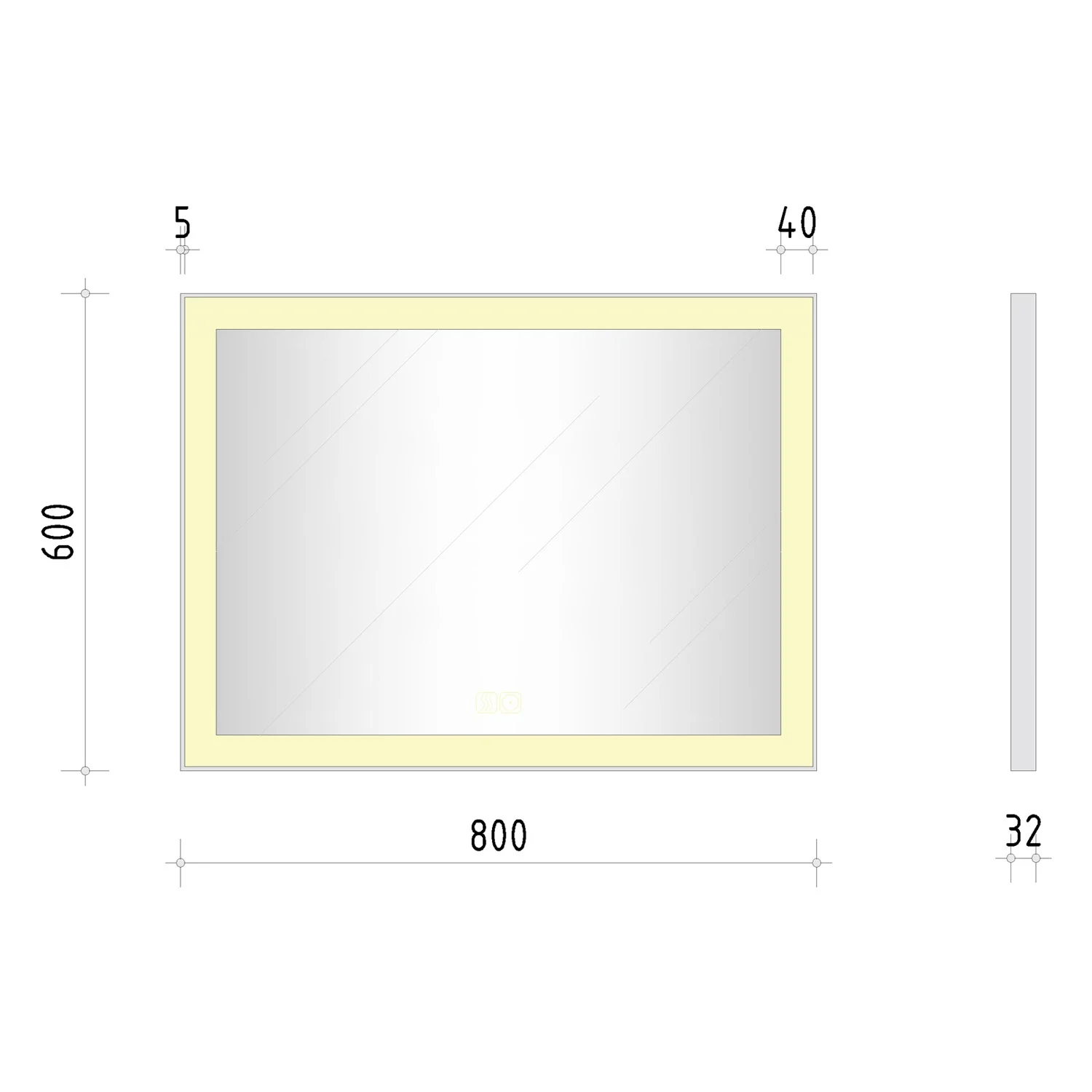 Kronenbach Day Badspiegel 80 x 60 cm mit dimmbarer LED-Beleuchtung und Antibeschlag Bild 5