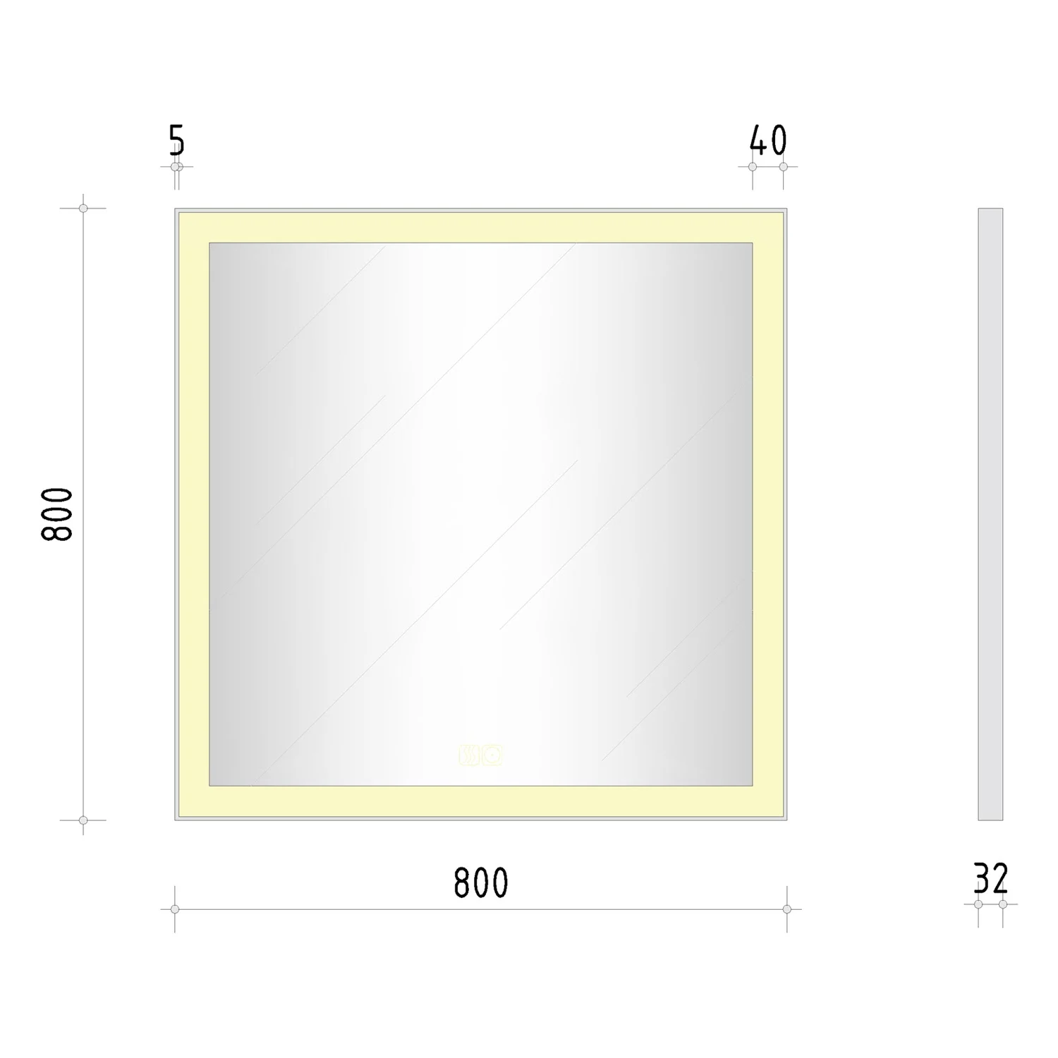 Kronenbach Day Badspiegel 80 x 80 cm mit dimmbarer LED-Beleuchtung und Antibeschlag-Funktion Bild 5