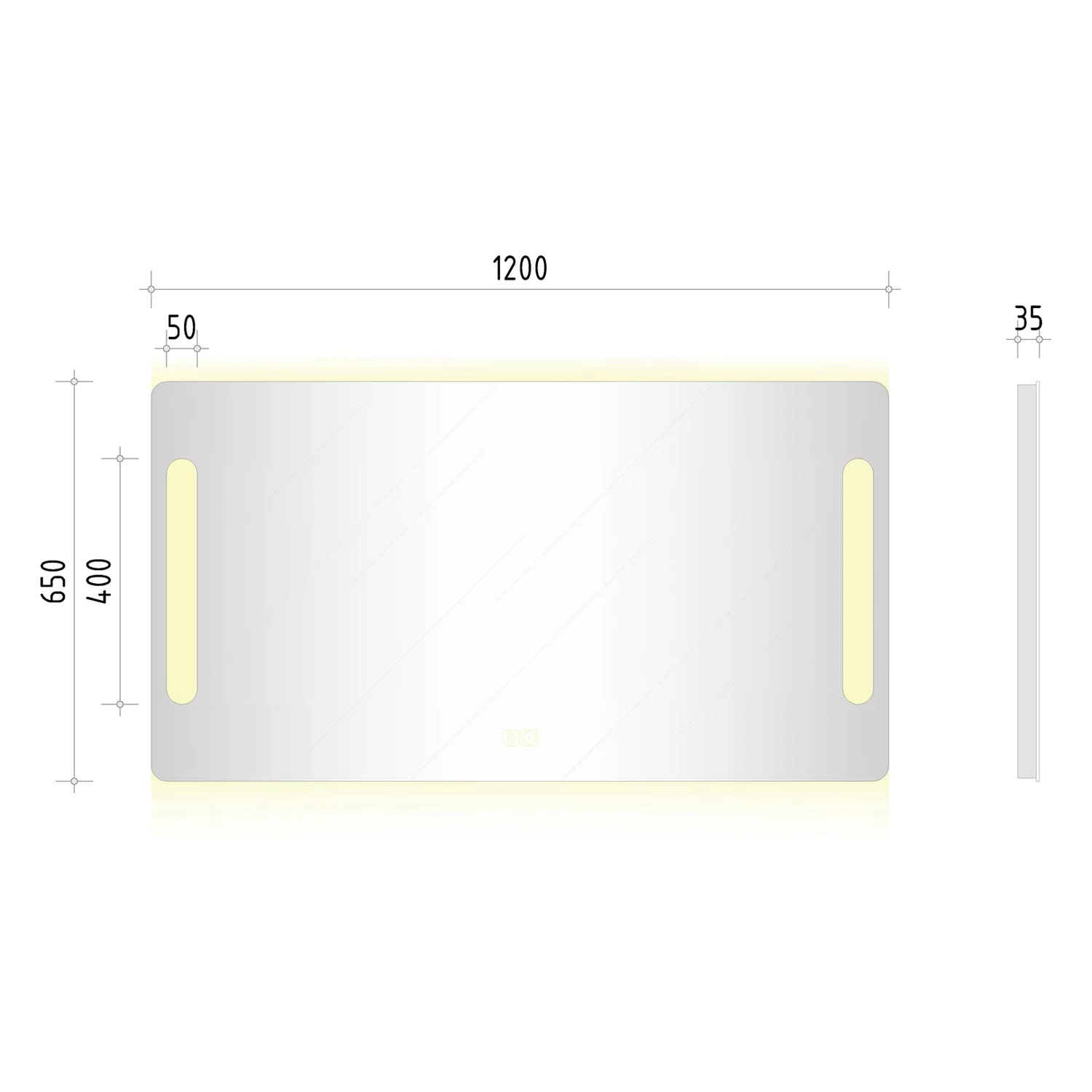 Kronenbach Dream Badspiegel 120 x 65 cm mit Spiegelheizung und LED-Treiber Bild 5