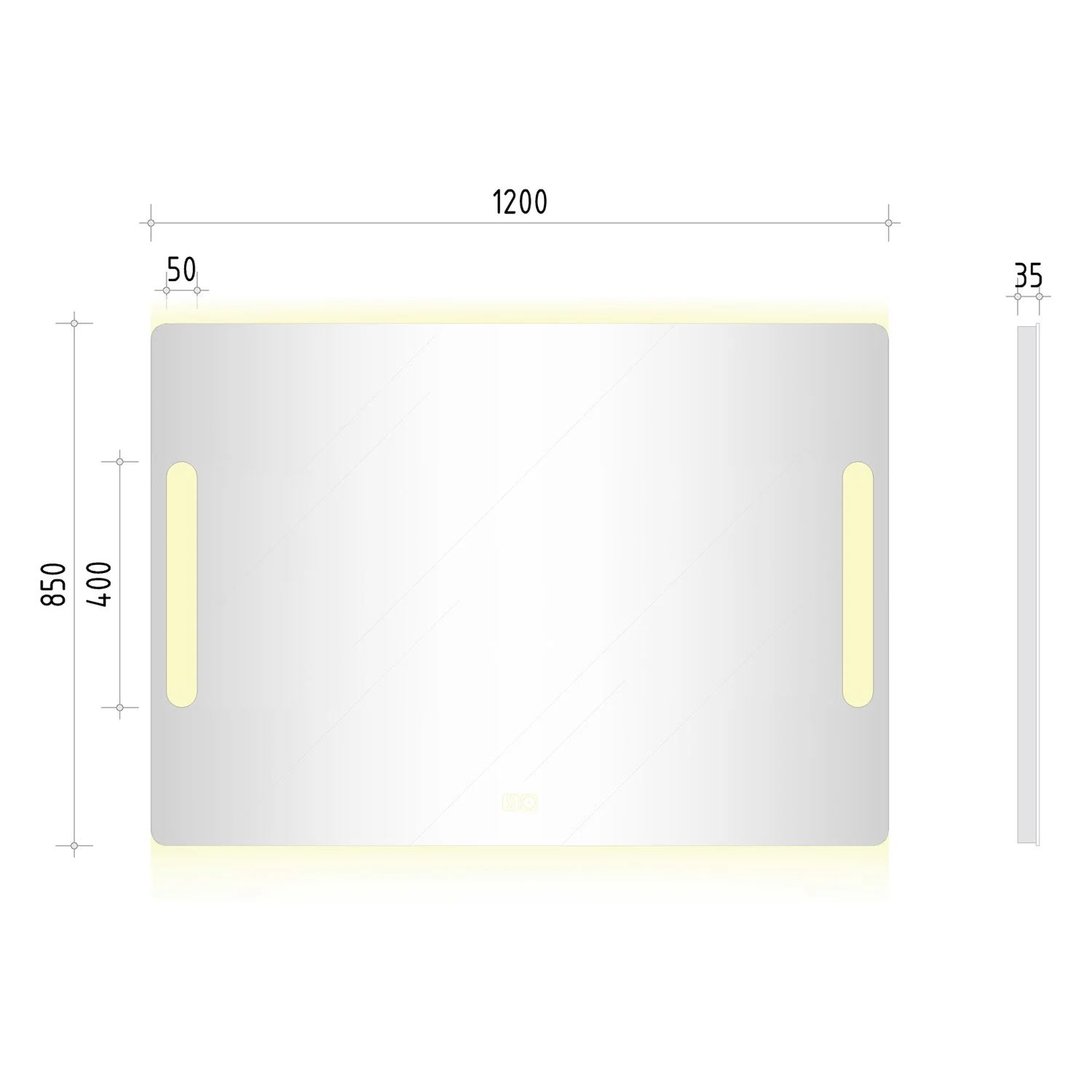 Kronenbach Dream Badspiegel 120 x 85 cm mit integrierter Spiegelheizung und LED-Treiber Bild 5