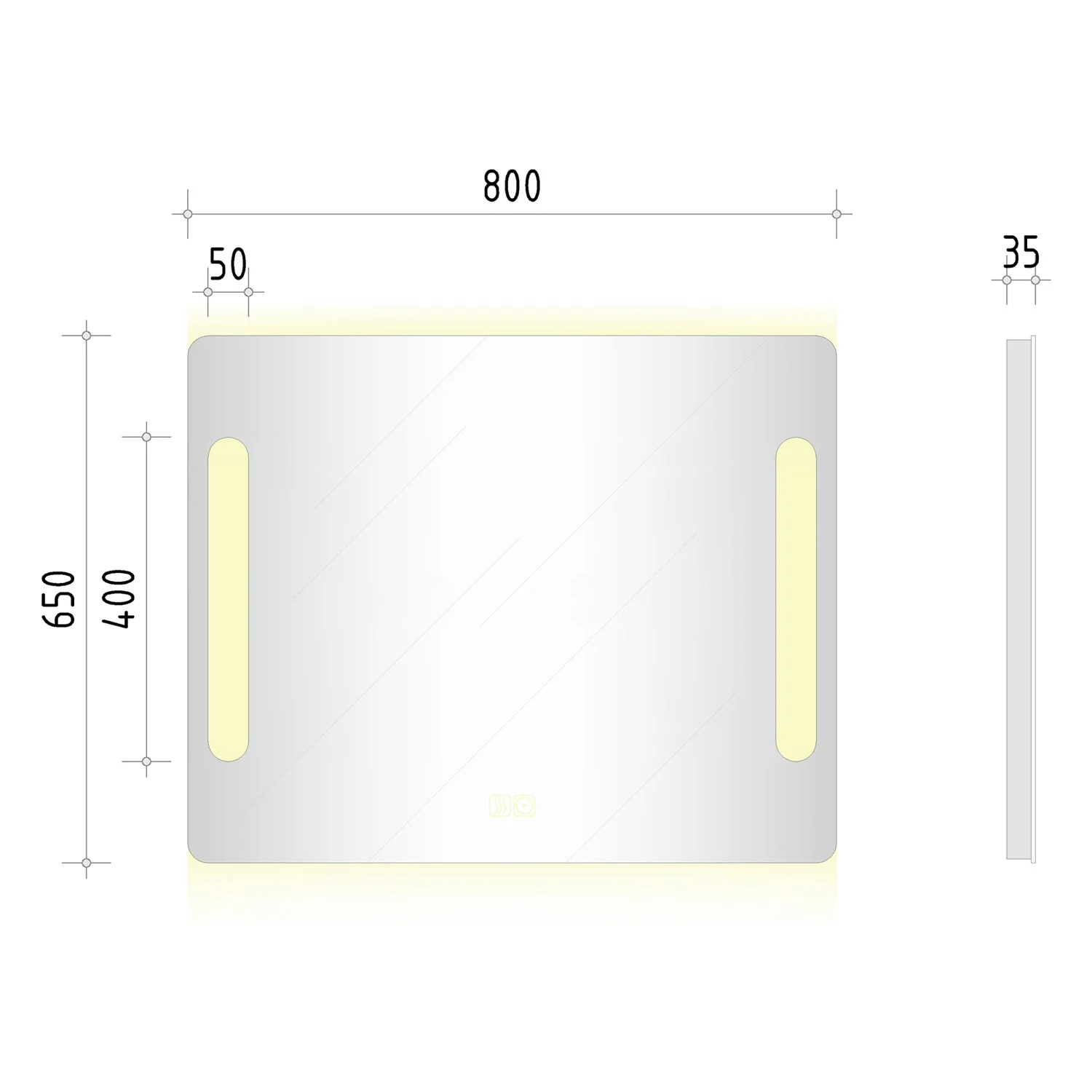 Kronenbach Dream Badspiegel 80 x 65 cm mit Spiegelheizung und LED-Treiber Bild 5