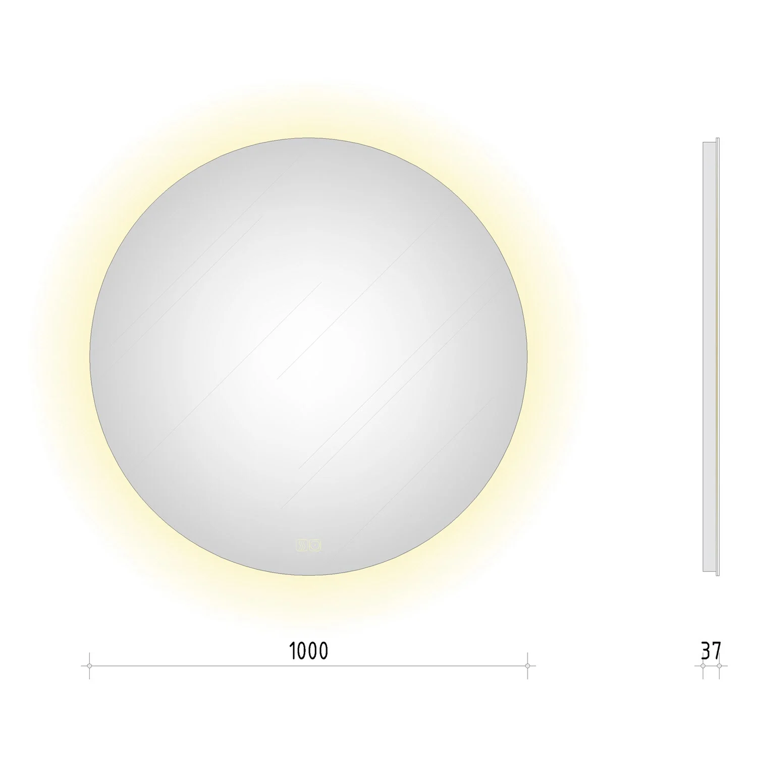 Kronenbach Moon Badspiegel Ø 100 cm mit Spiegelheizung und hochwertigem LED-Treiber Bild 5