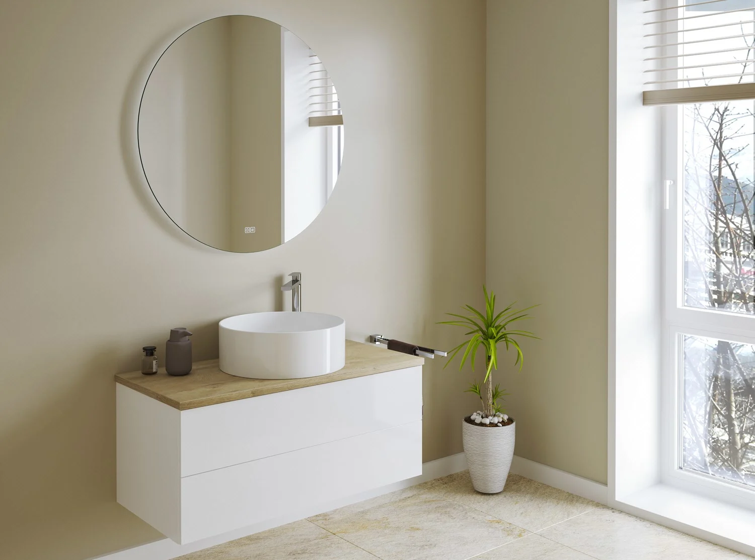 Kronenbach Moon Badspiegel Ø 100 cm mit Spiegelheizung und hochwertigem LED-Treiber Bild 6