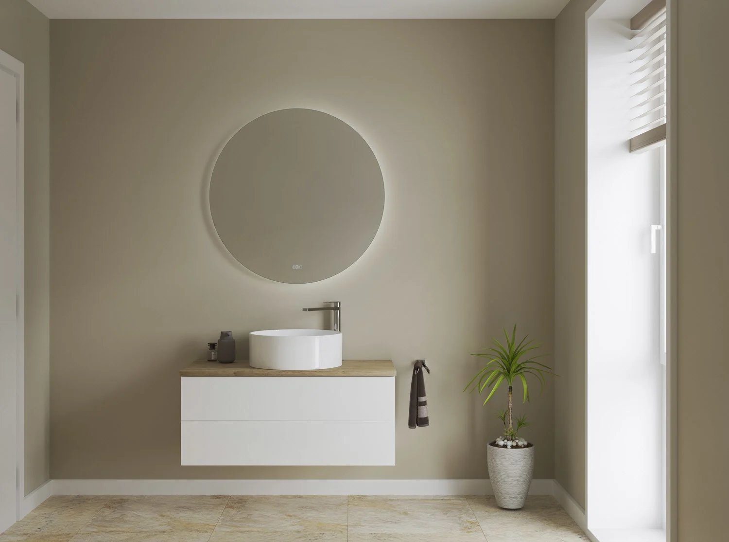 Kronenbach Moon Badspiegel Ø 100 cm mit Spiegelheizung und hochwertigem LED-Treiber Bild 7