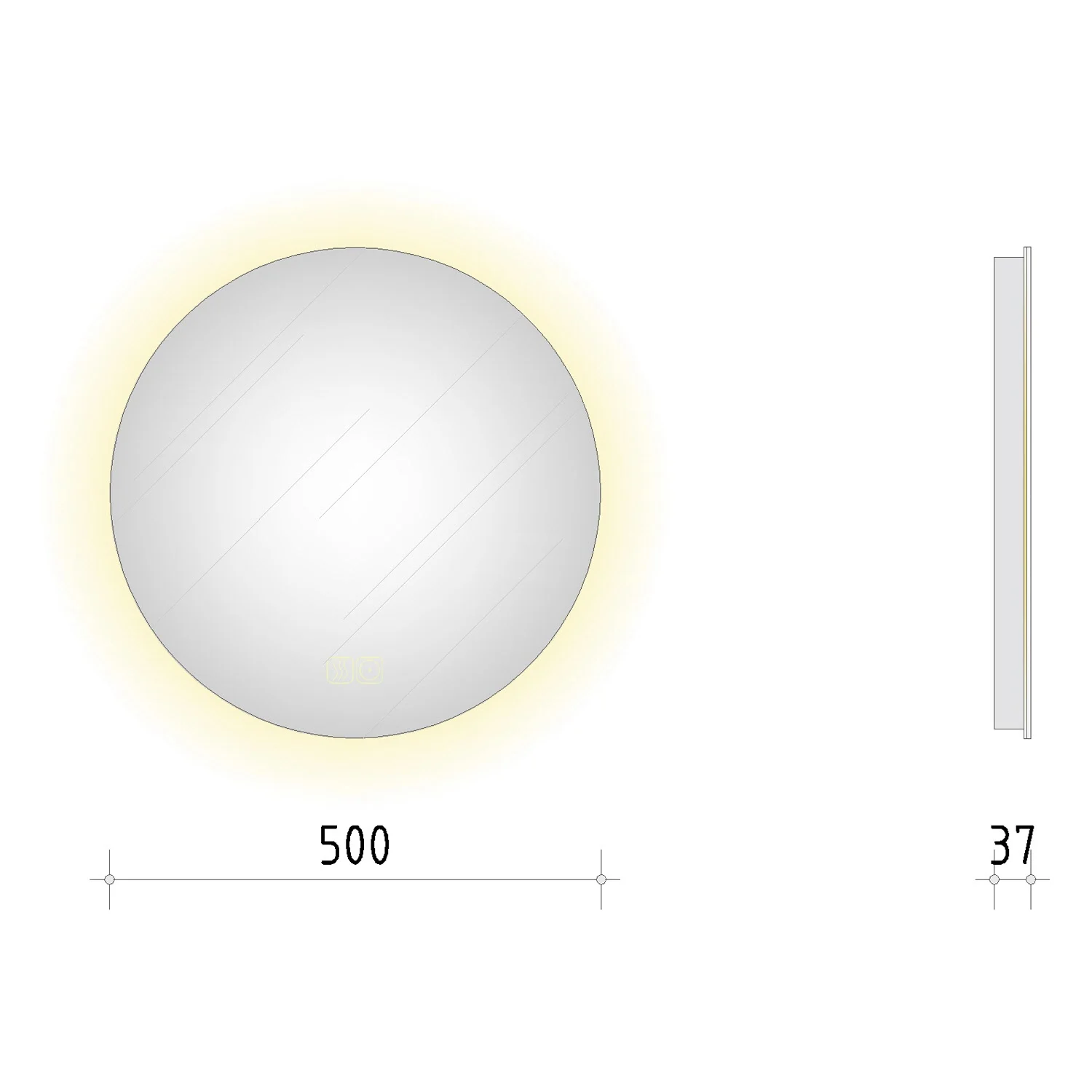 Kronenbach Moon Badspiegel Ø 50 cm mit Spiegelheizung und LED-Treiber Bild 5