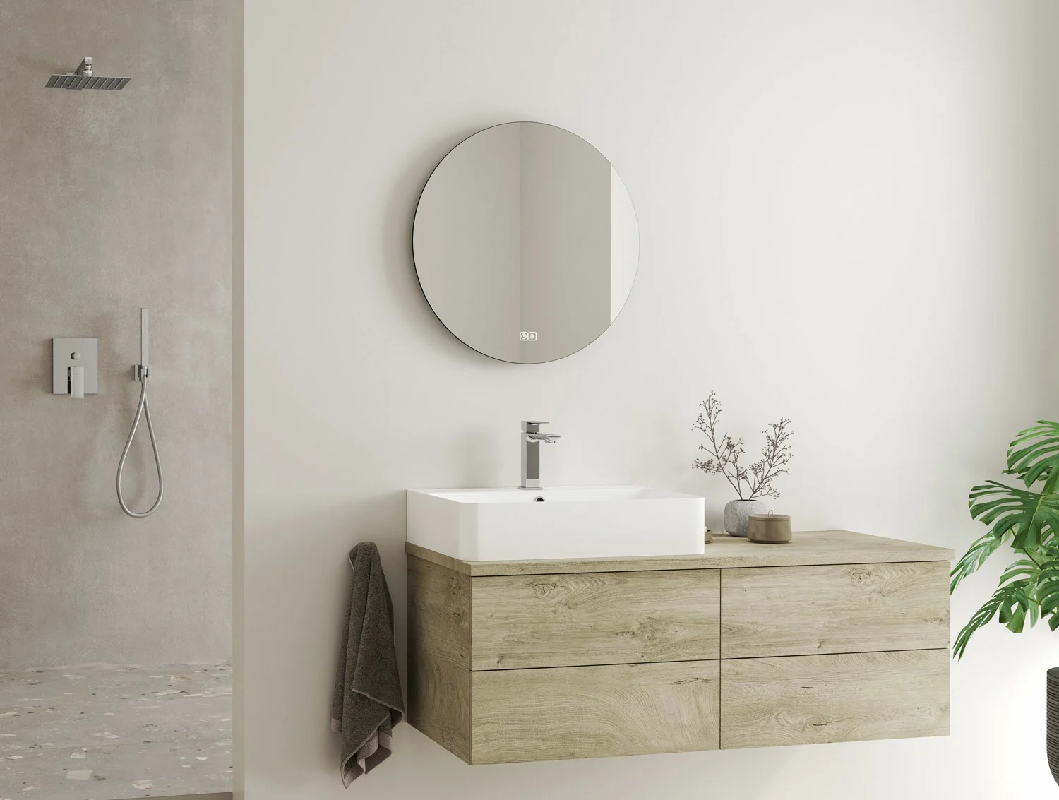 Kronenbach Moon Badspiegel Ø 50 cm mit Spiegelheizung und LED-Treiber Bild 6