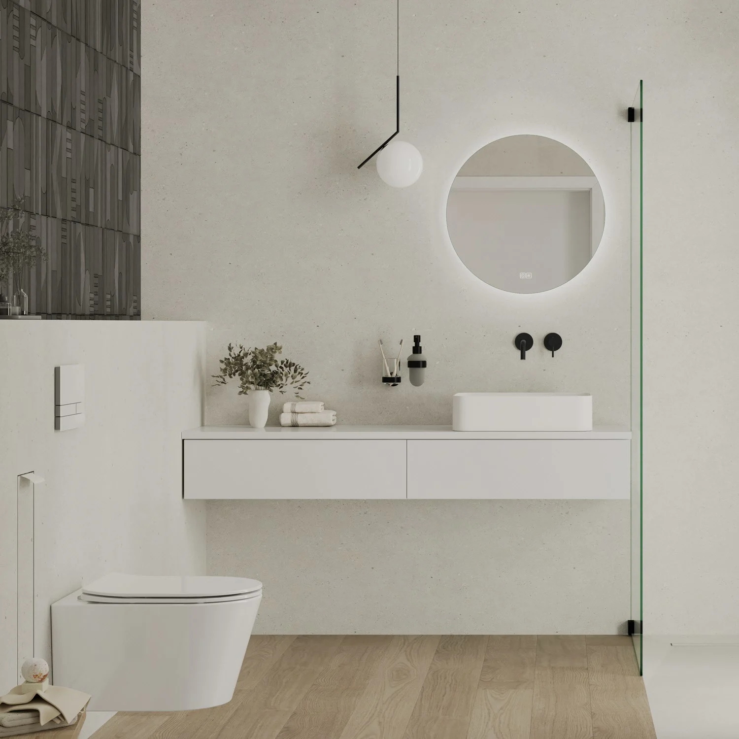 Kronenbach Moon Badspiegel Ø 50 cm mit Spiegelheizung und LED-Treiber Bild 7