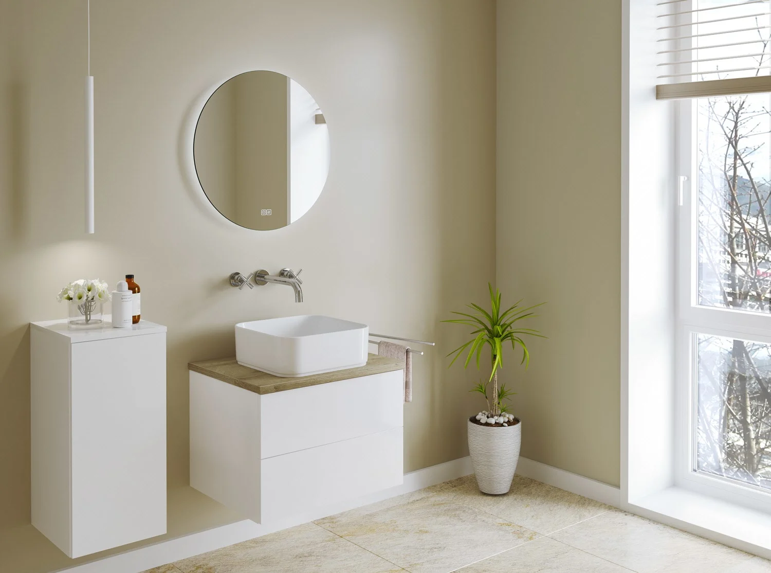 Kronenbach Moon Badspiegel Ø 50 cm mit Spiegelheizung und LED-Treiber Bild 8