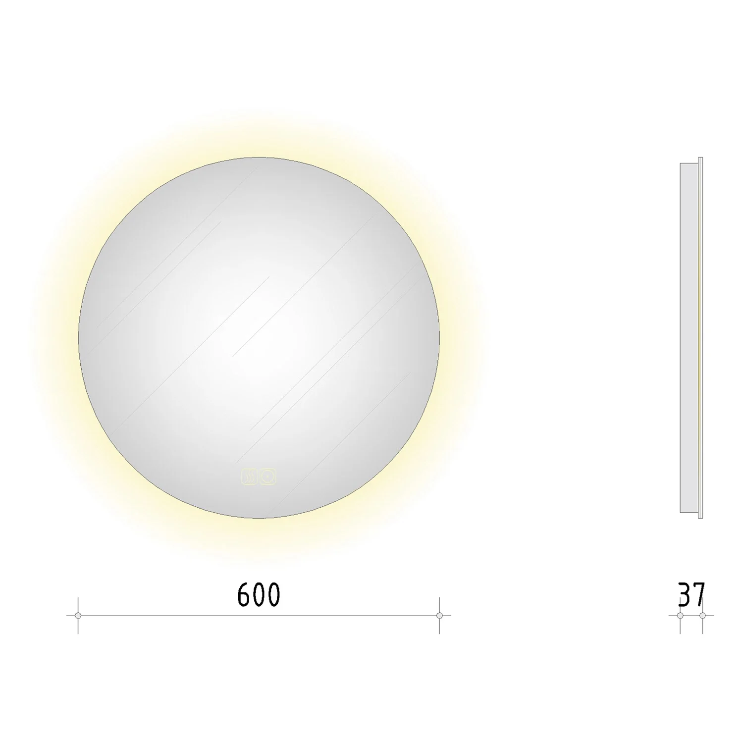 Kronenbach Moon Badspiegel Ø 60 cm mit Spiegelheizung und LED-Treiber Bild 5