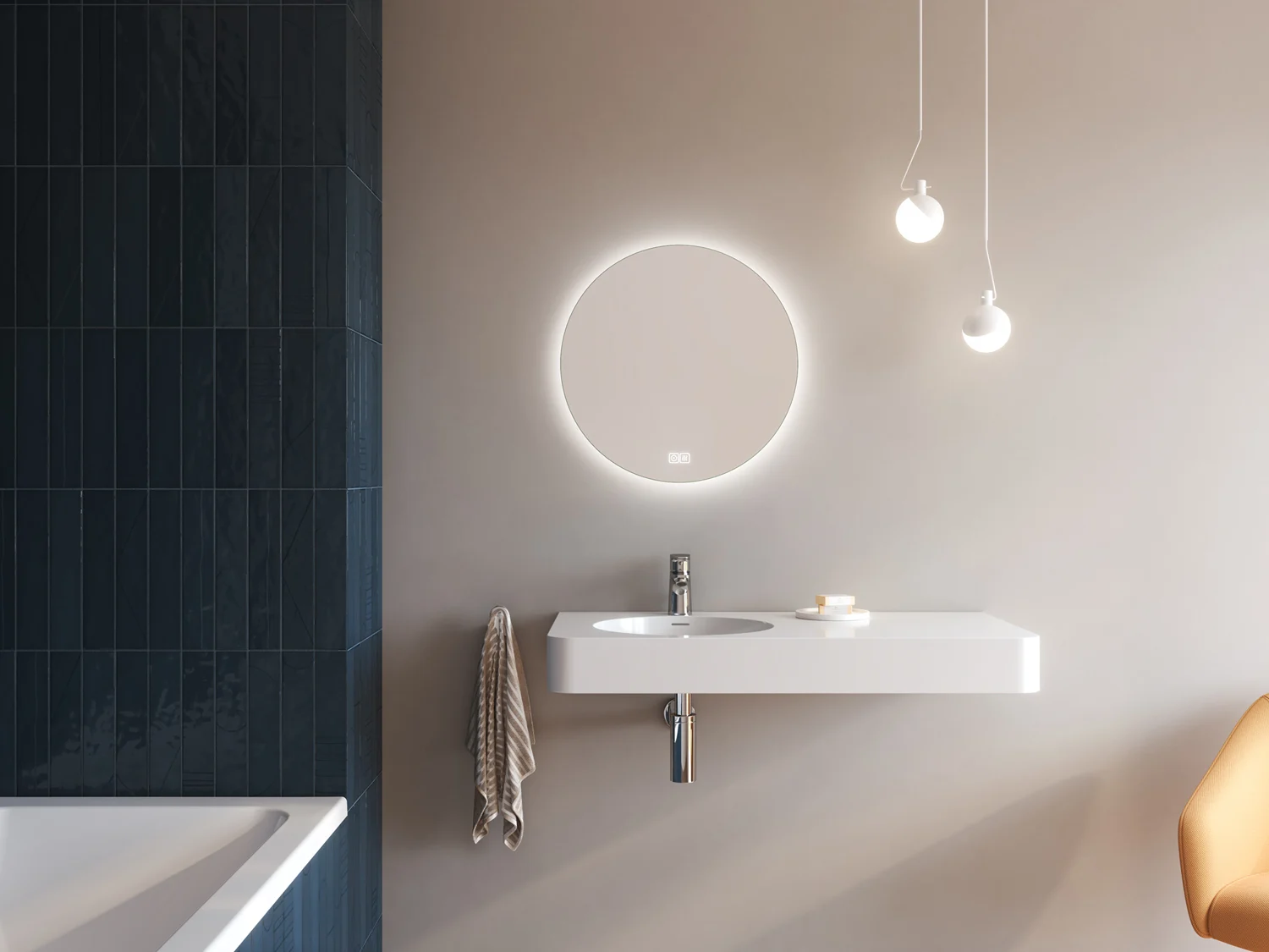 Kronenbach Moon Badspiegel Ø 60 cm mit Spiegelheizung und LED-Treiber Bild 10