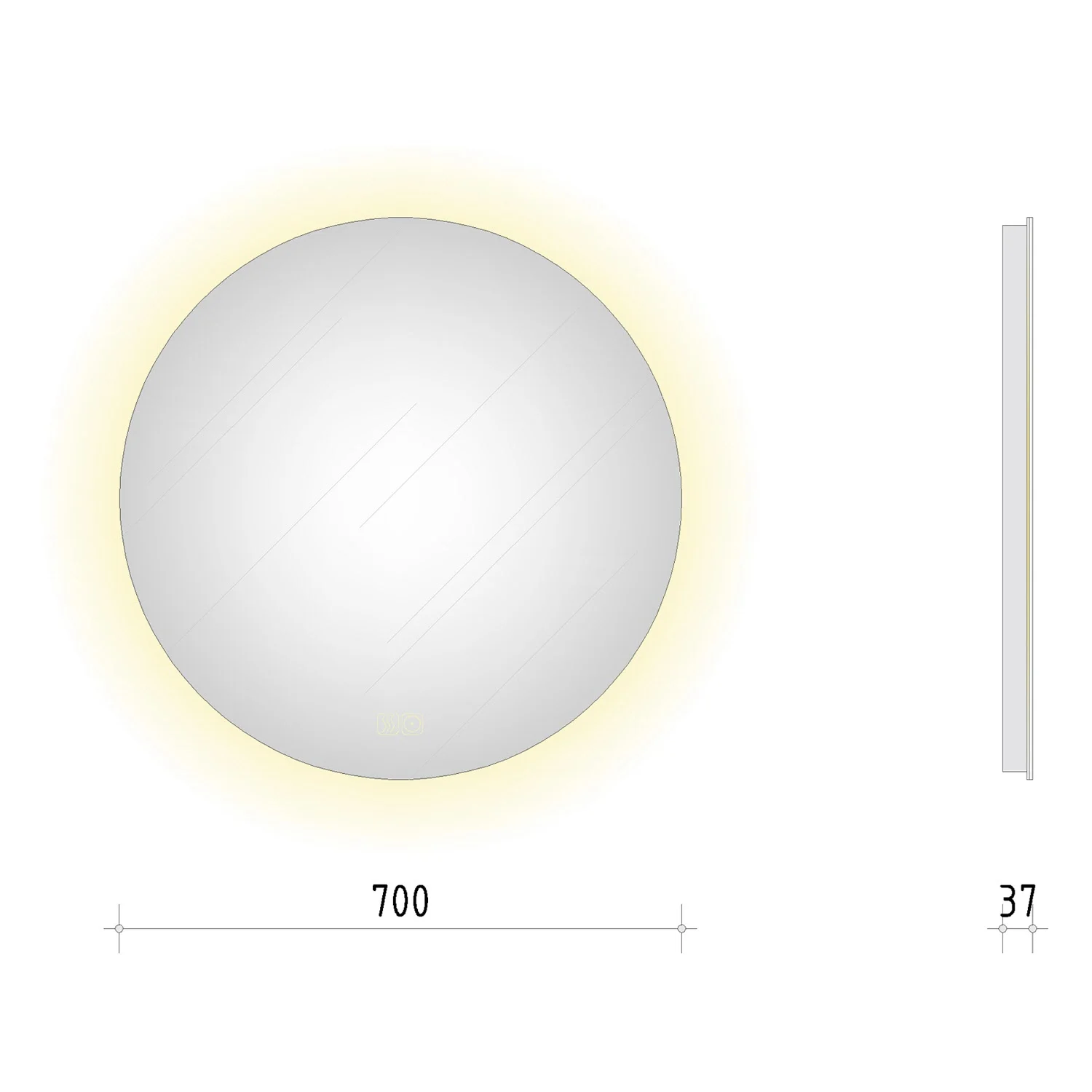 Kronenbach Moon Badspiegel Ø 70 cm mit LED-Treiber und Spiegelheizung Bild 5